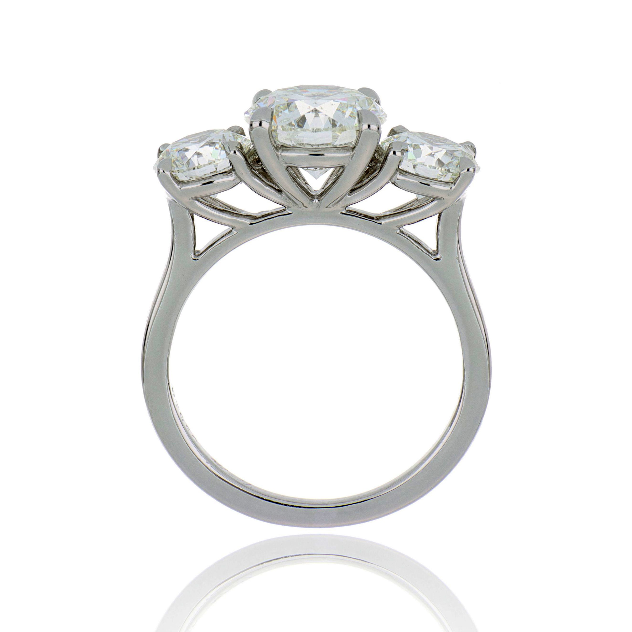 Platinum 3 Stone Diamond Ring - Charles Koll Jewelers