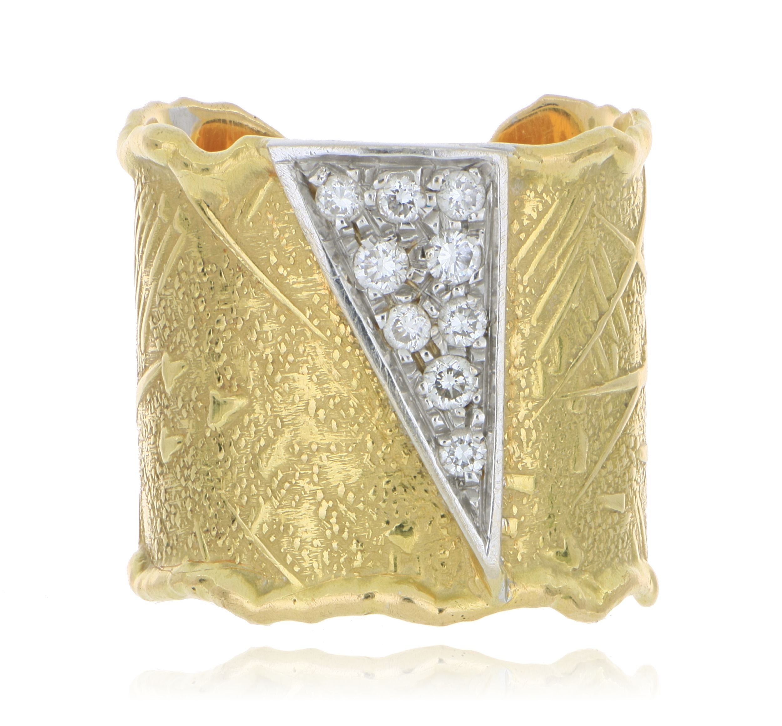 18k Yellow and White Gold Diamond Ring - Charles Koll Jewelers