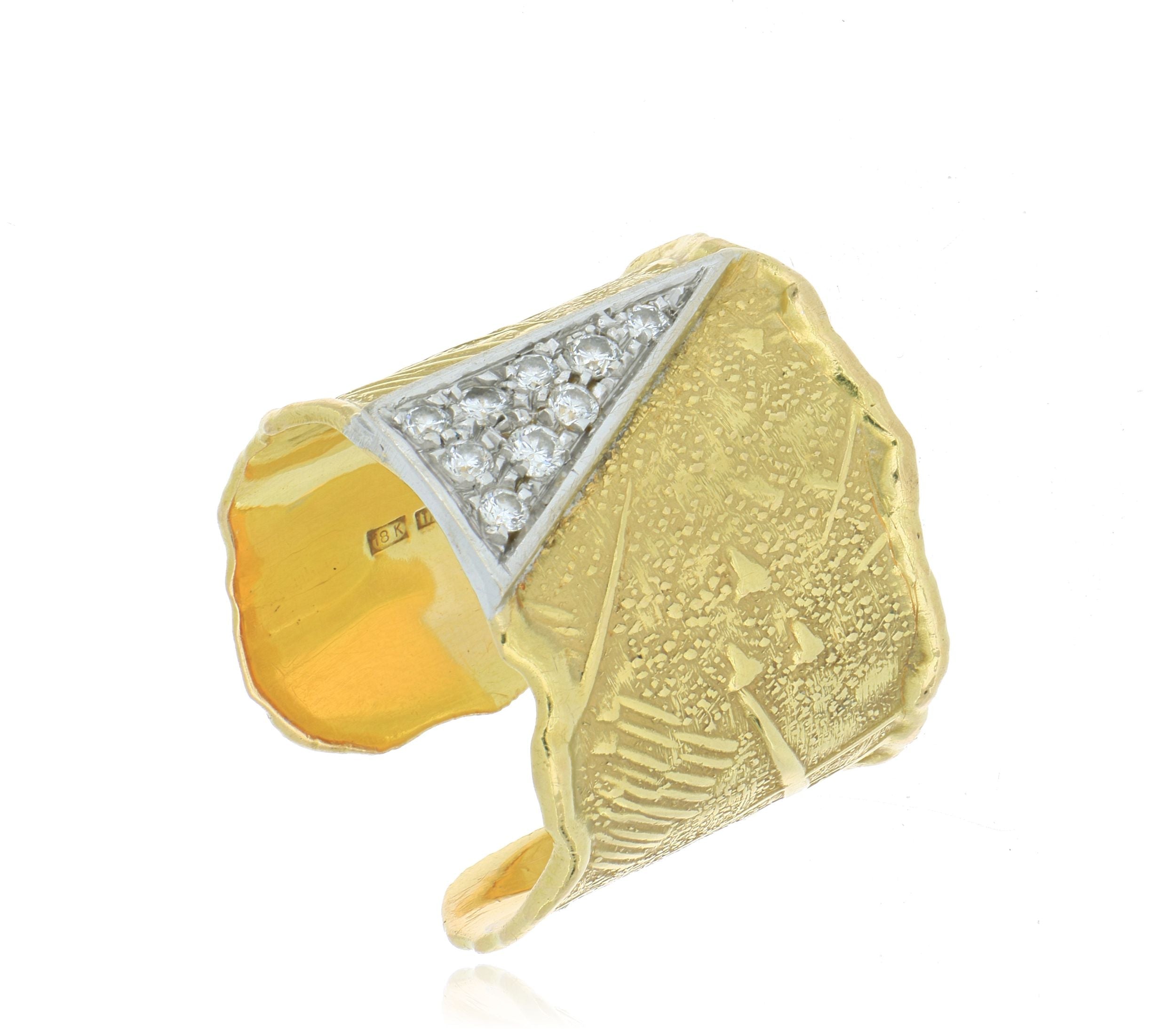 18k Yellow and White Gold Diamond Ring - Charles Koll Jewelers