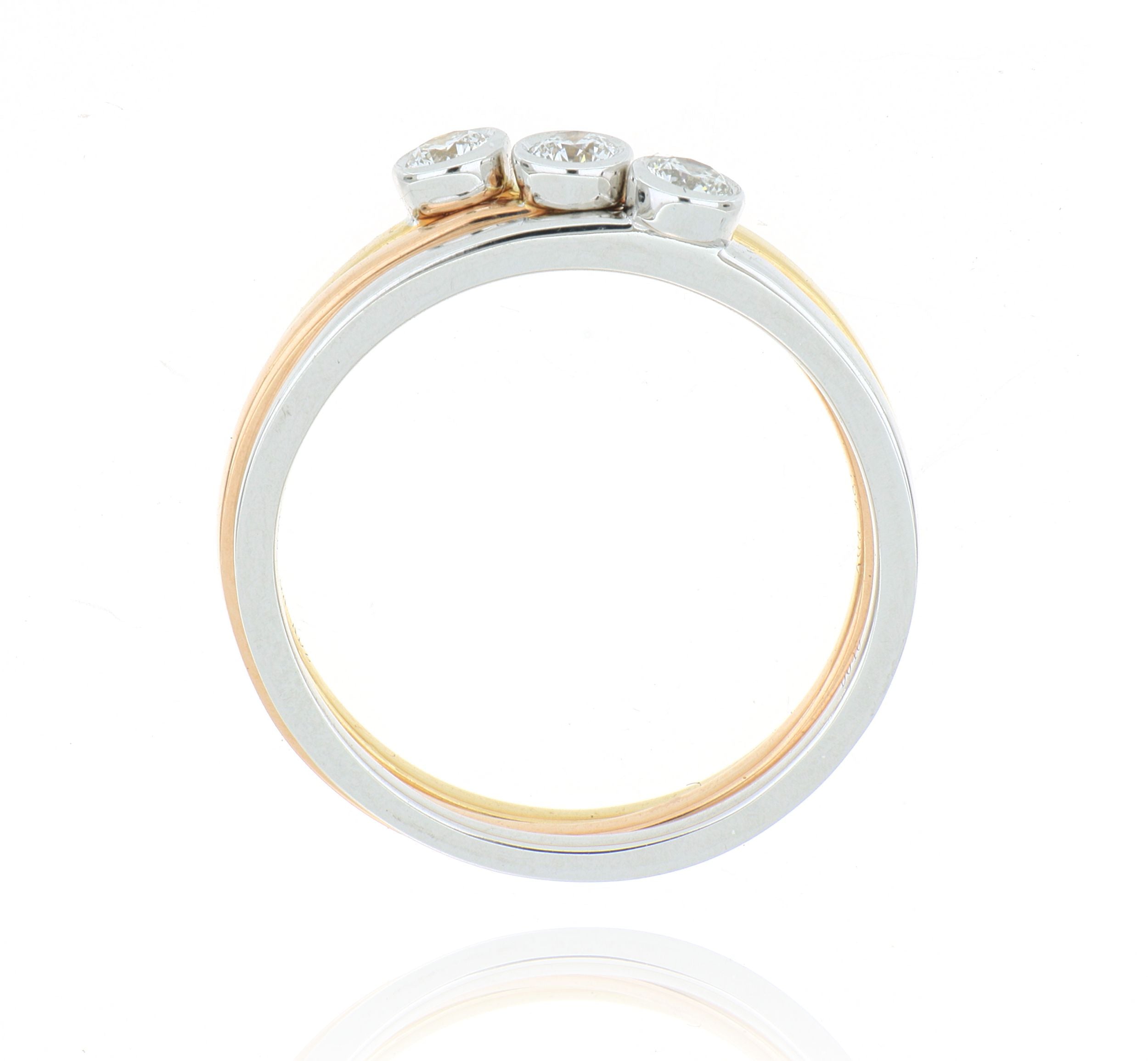 18k White, Rose, and Yellow Gold Stackable Diamond Rings