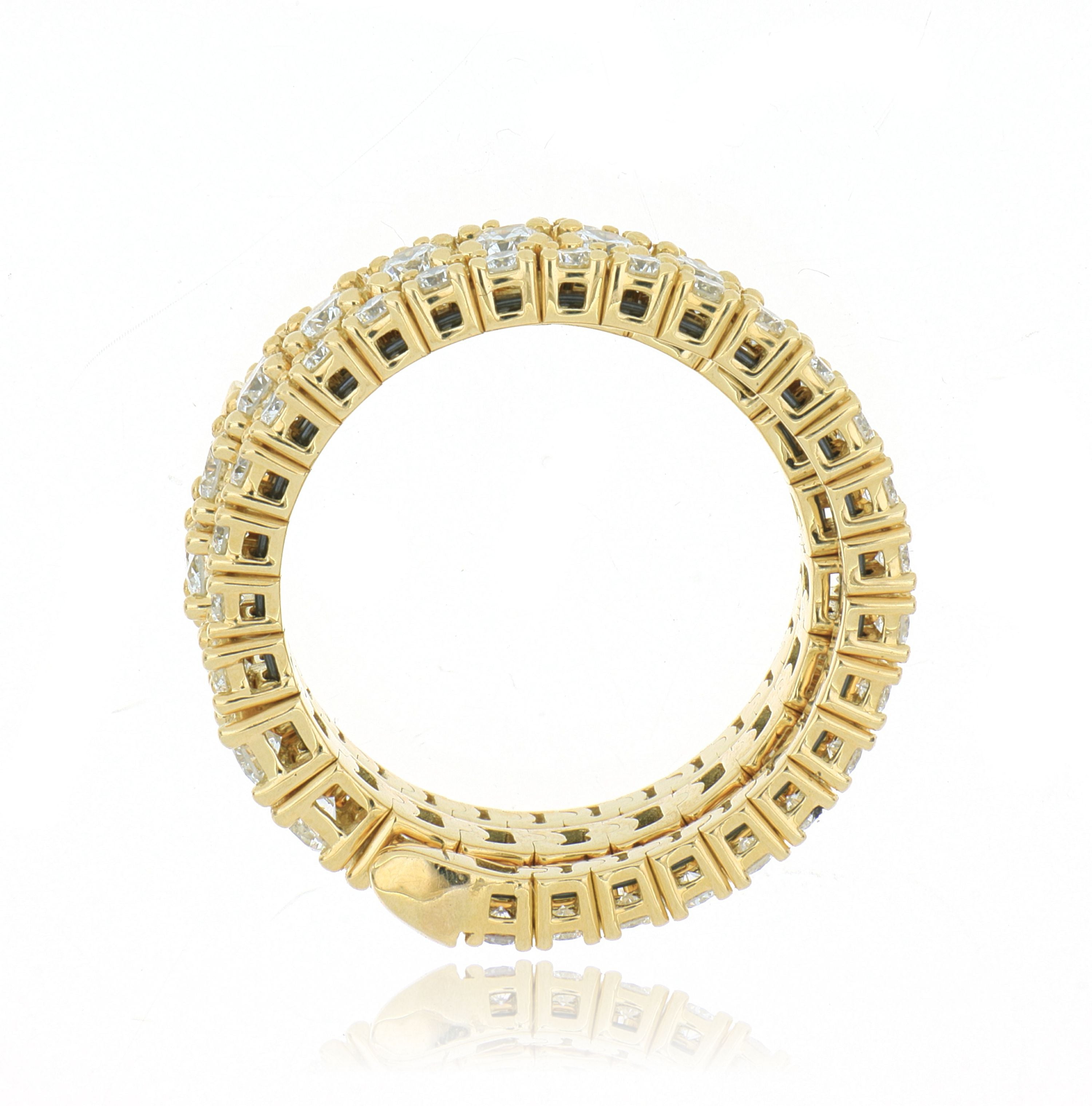 18k Yellow Gold Articulated Diamond Ring