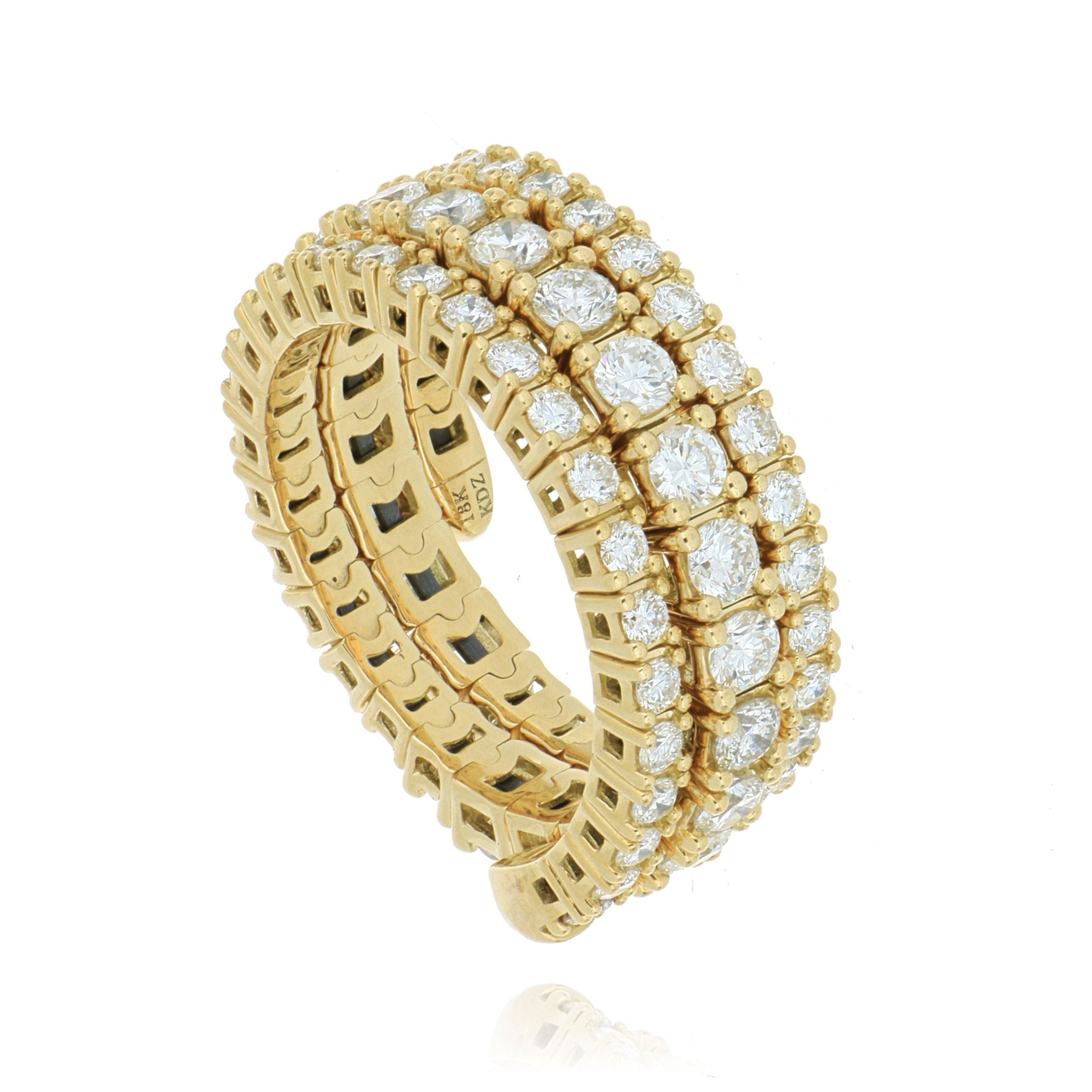 18k Yellow Gold Articulated Diamond Ring