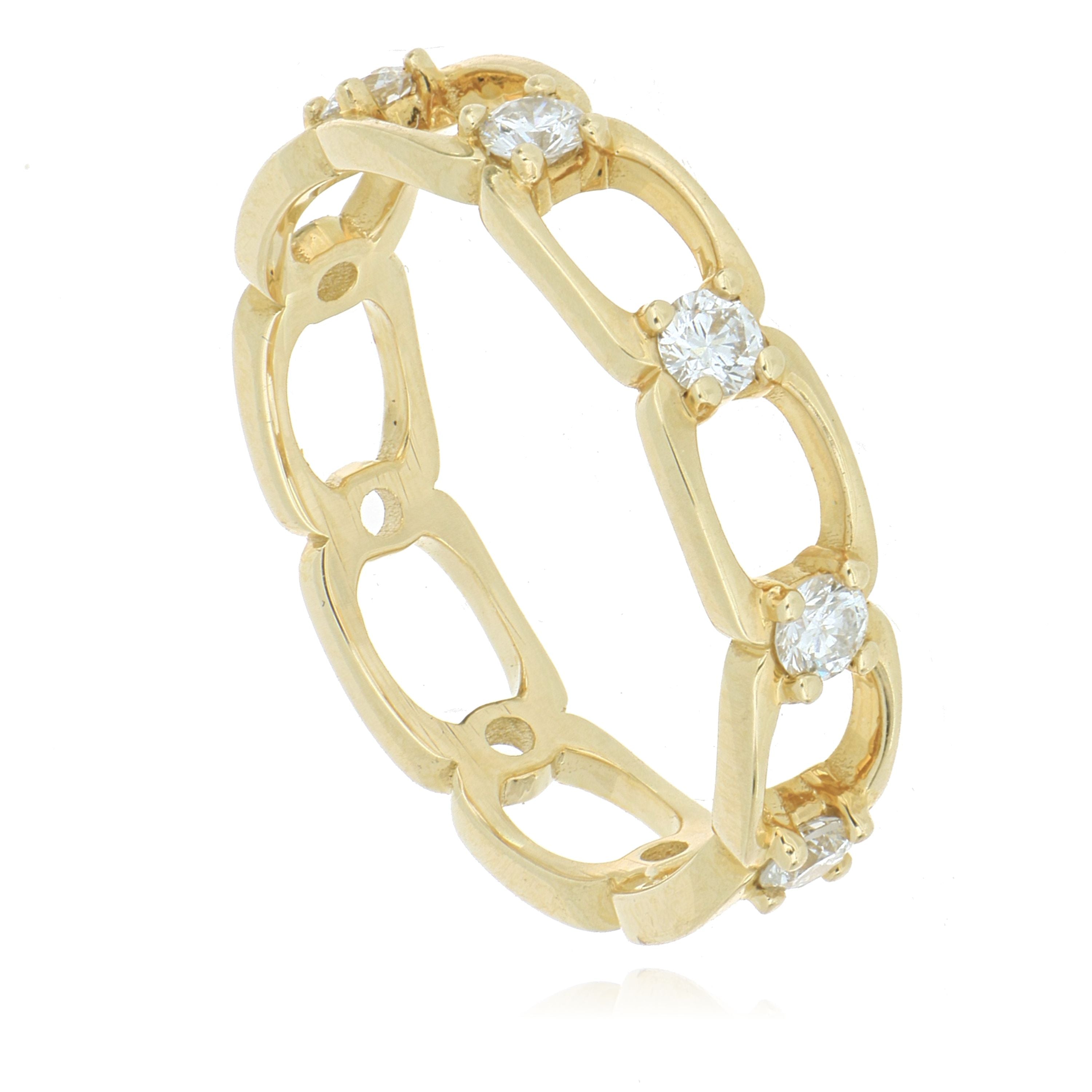 18k Yellow Gold Diamond Fashion Ring