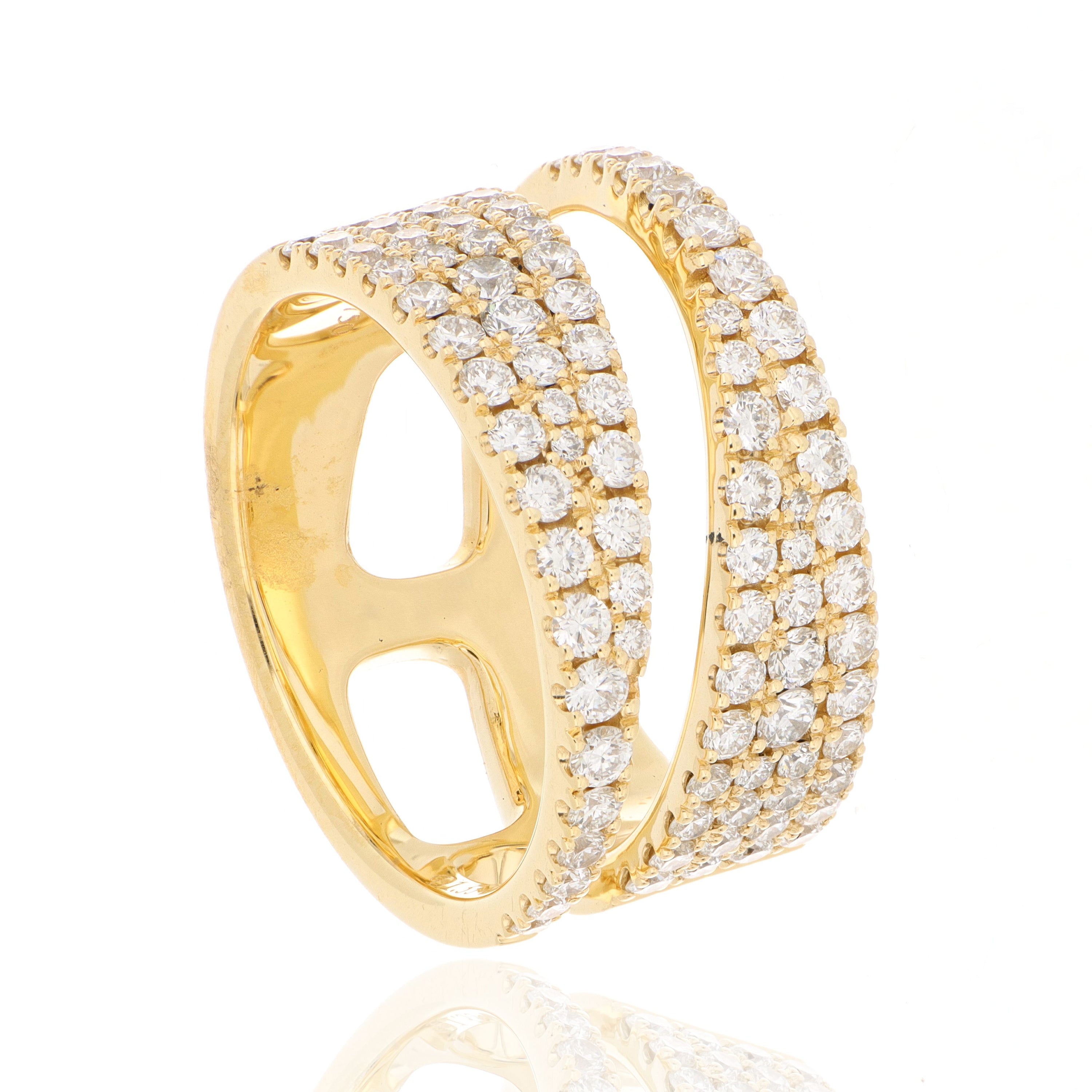 18k Yellow Gold Diamond Fashion Ring