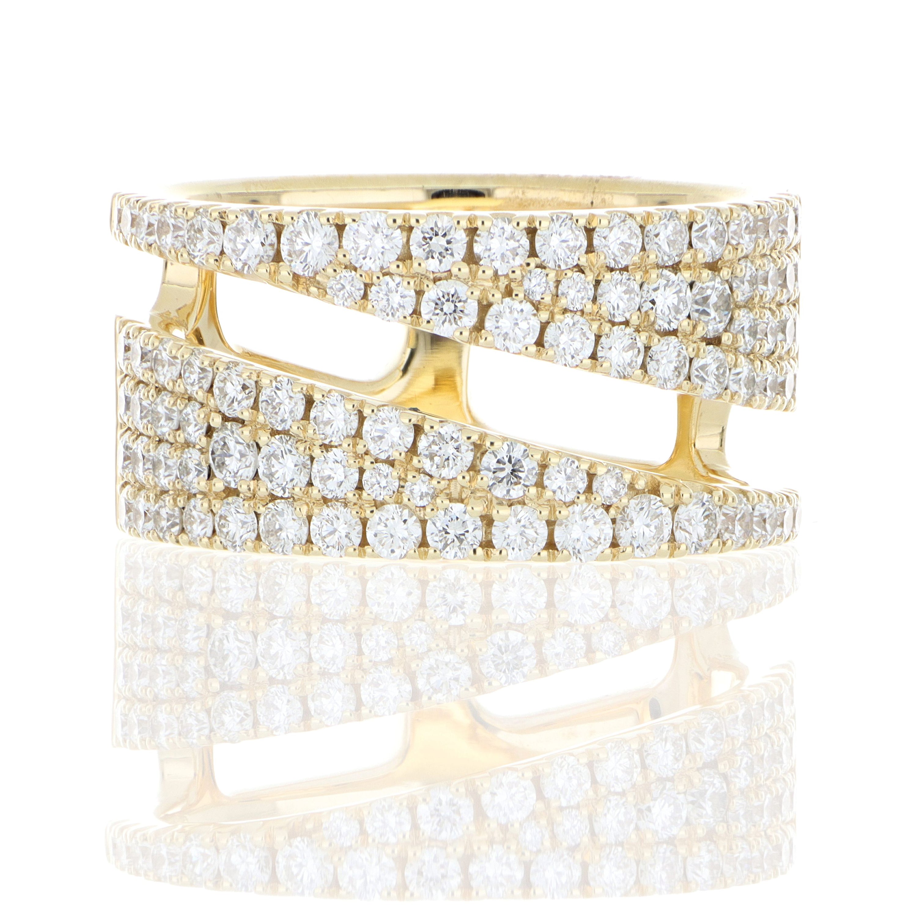 18k Yellow Gold Diamond Fashion Ring