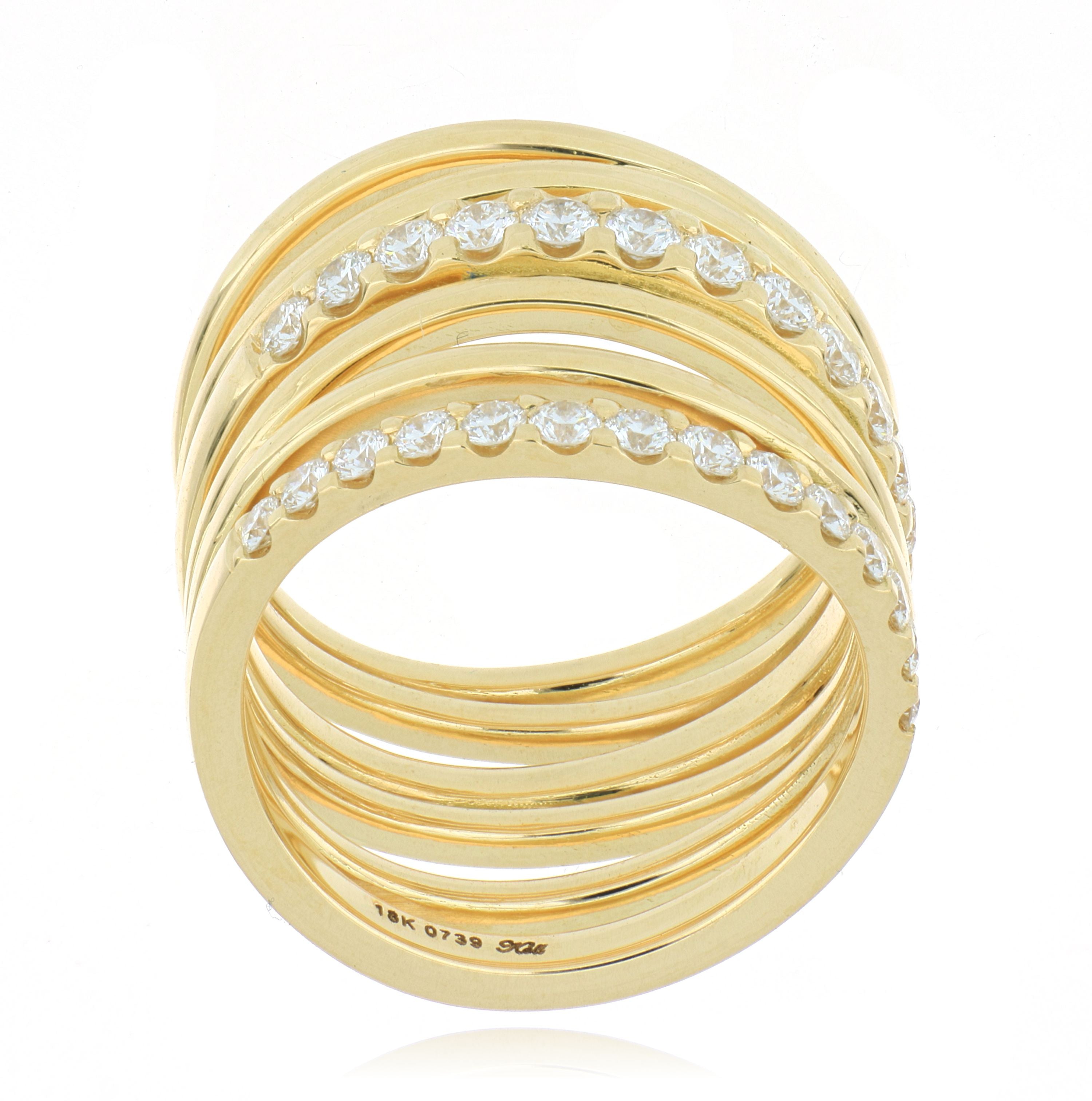 18k Yellow Gold Diamond Fashion Ring