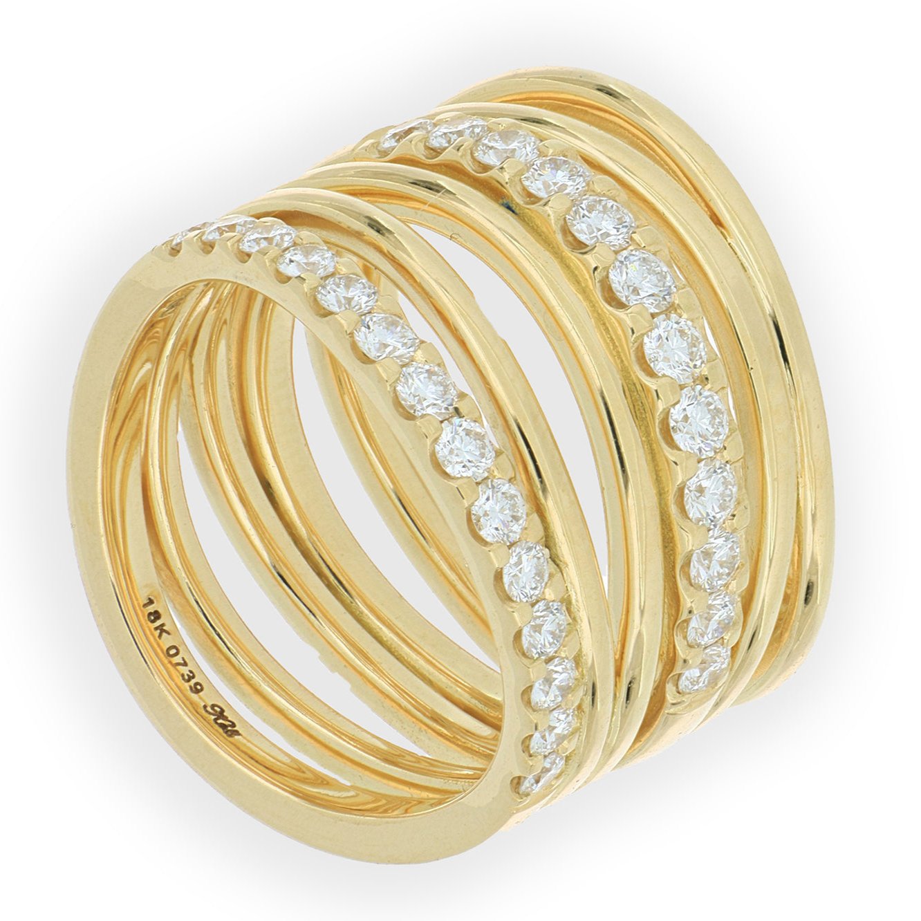 18k Yellow Gold Diamond Fashion Ring