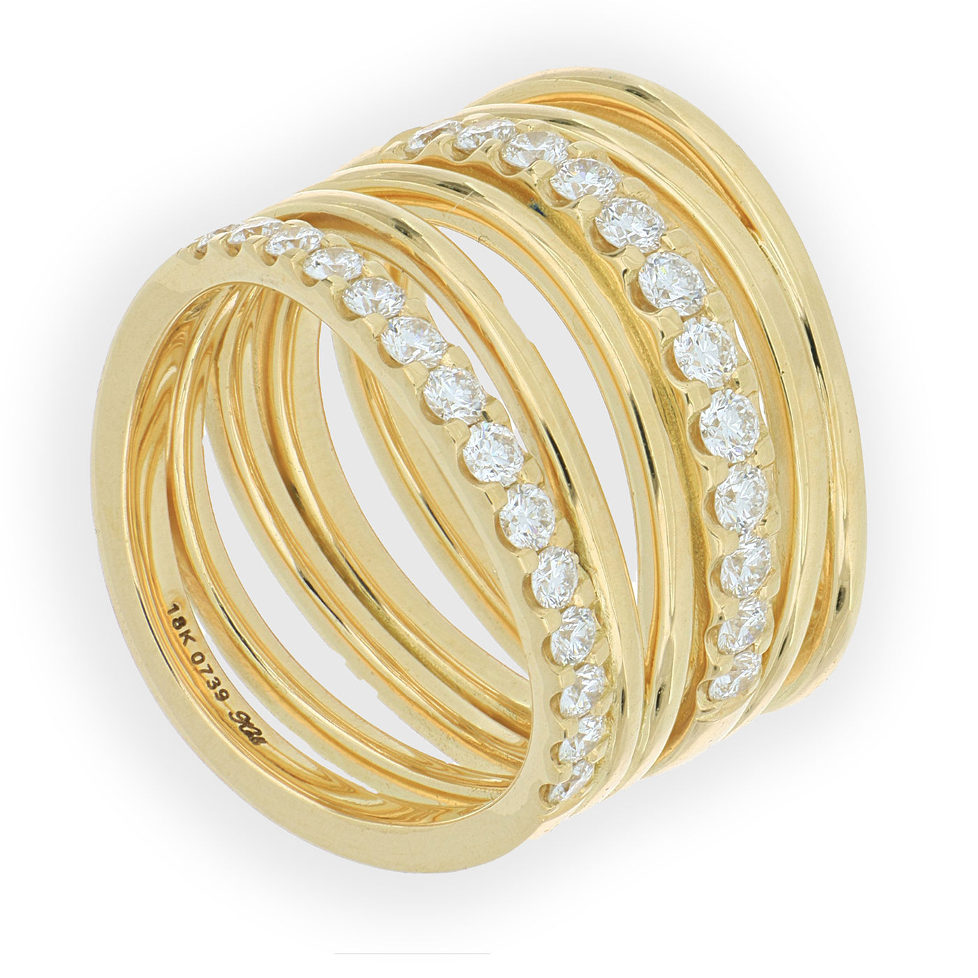 18k Yellow Gold Diamond Fashion Ring