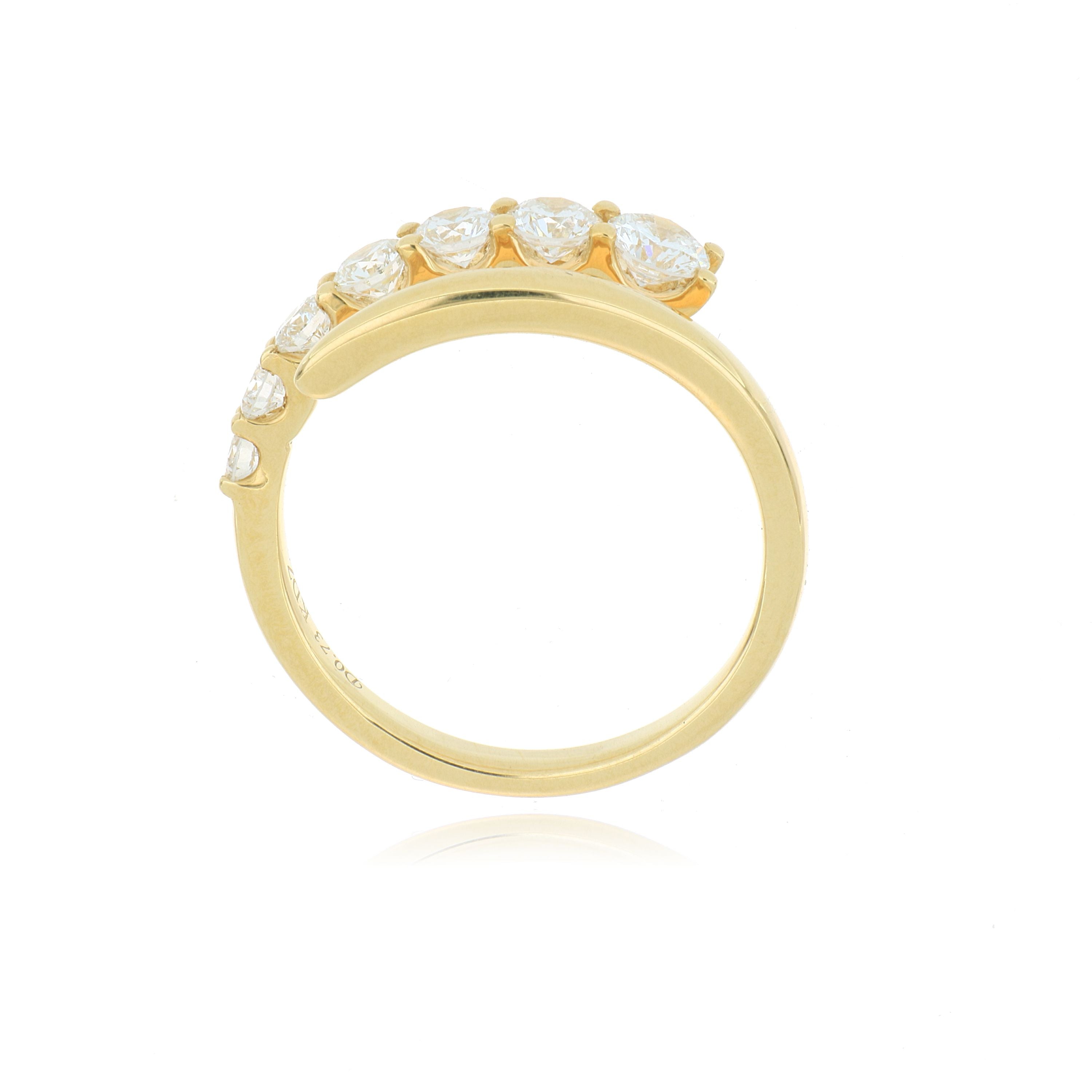 18k Yellow Gold Cascading Diamond Fashion Ring