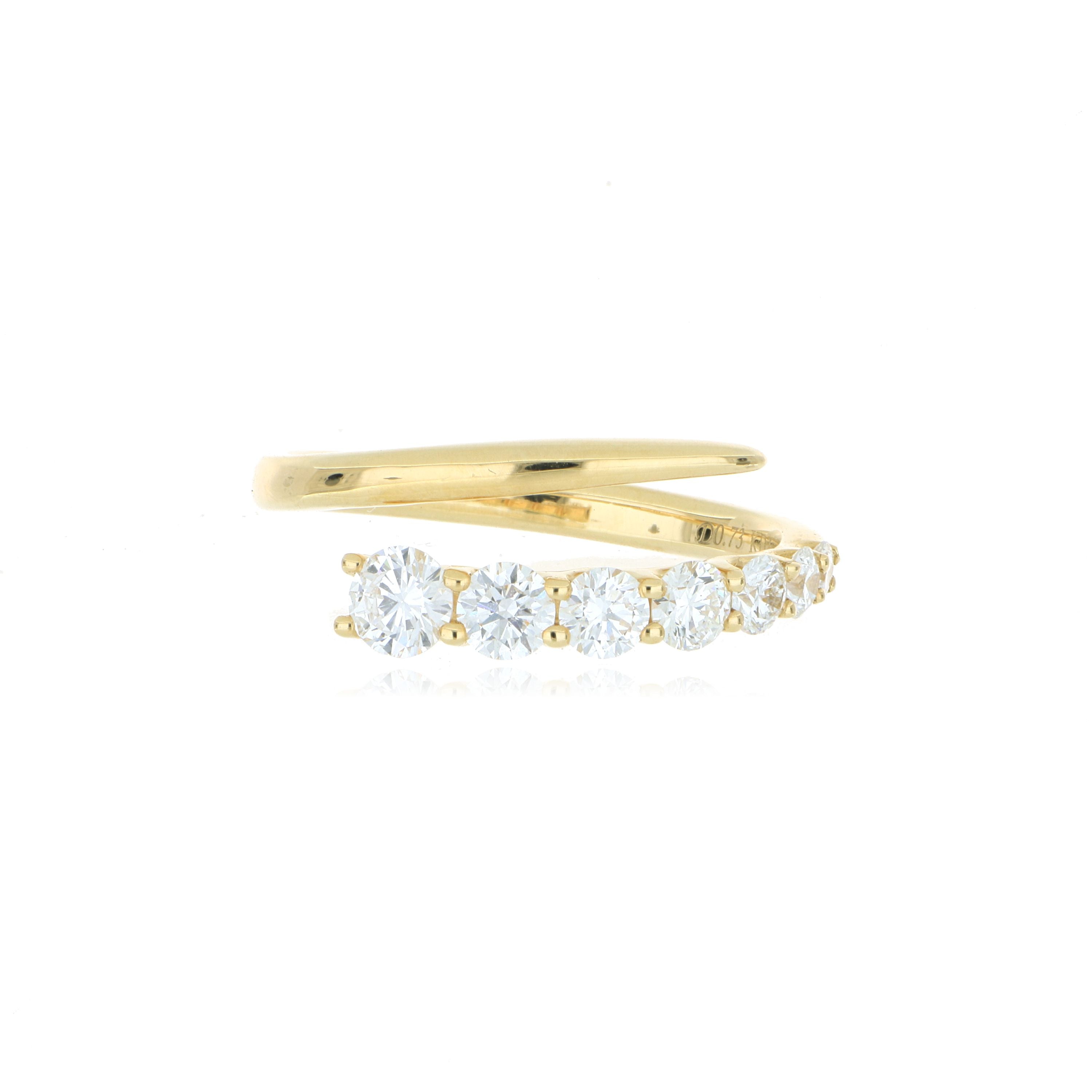 18k Yellow Gold Cascading Diamond Fashion Ring