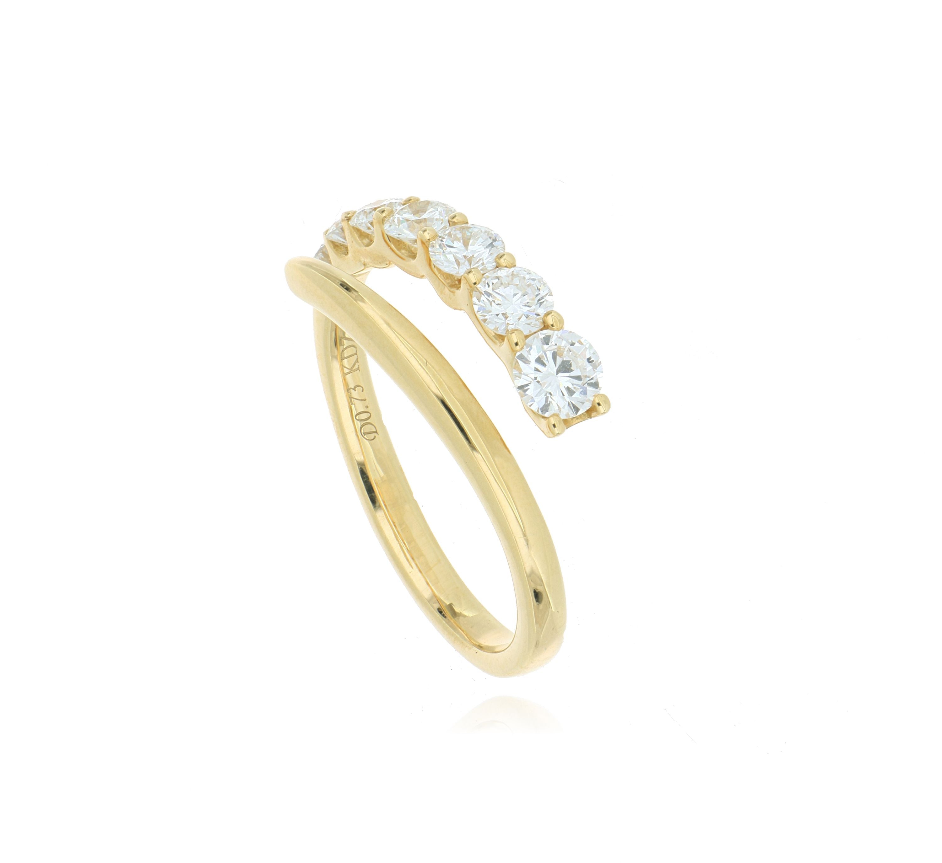 18k Yellow Gold Cascading Diamond Fashion Ring