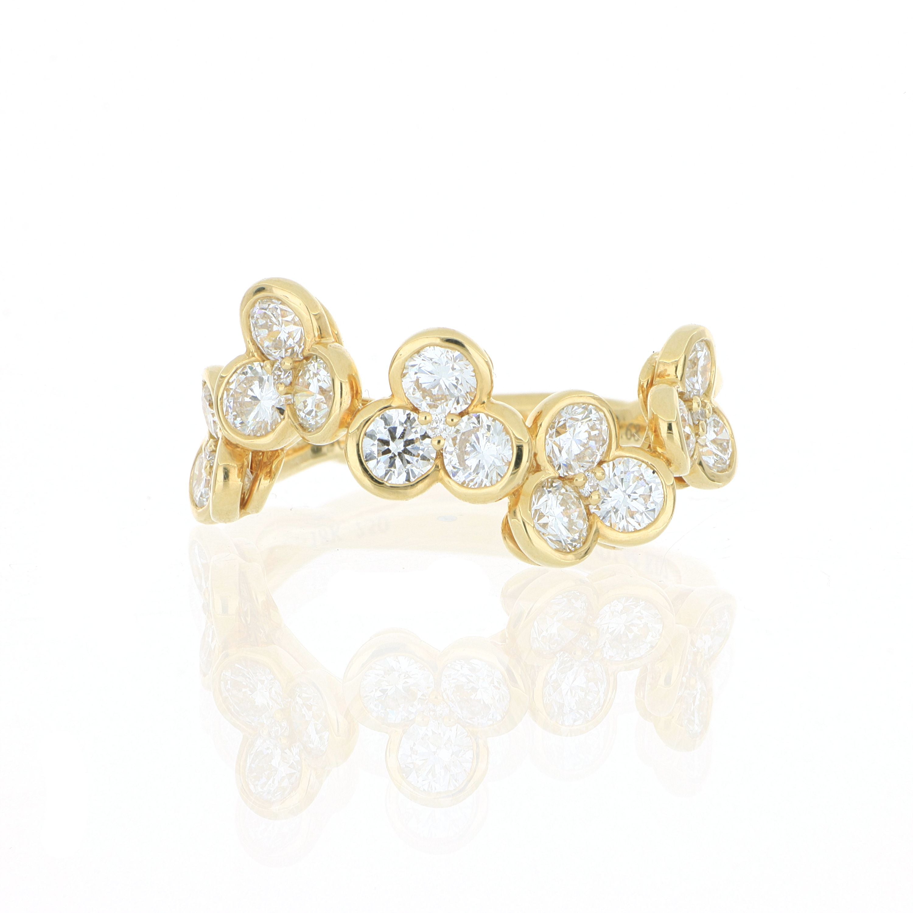 18k Yellow Gold Diamond Fashion Ring