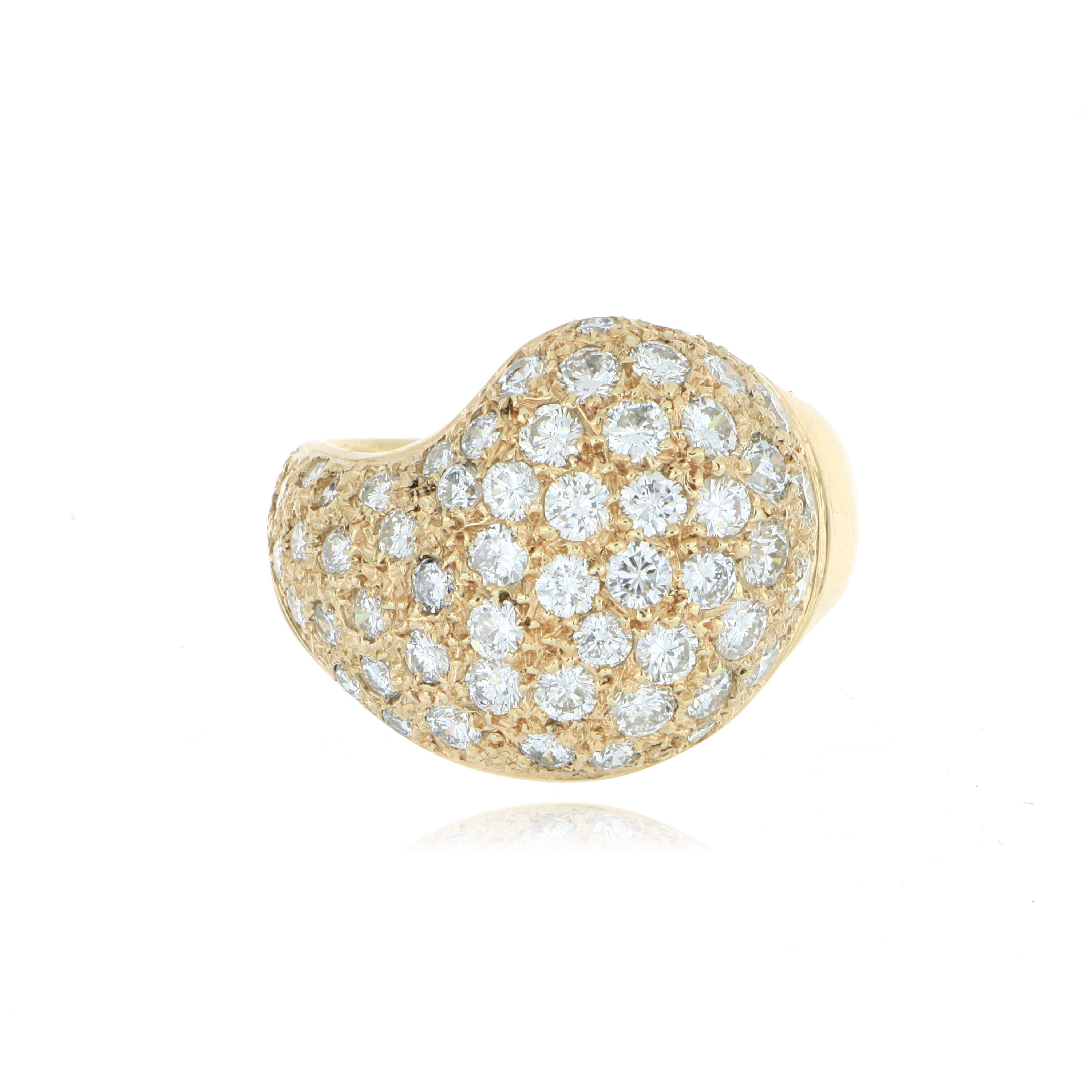 18k Yellow Gold Diamond Fashion Ring