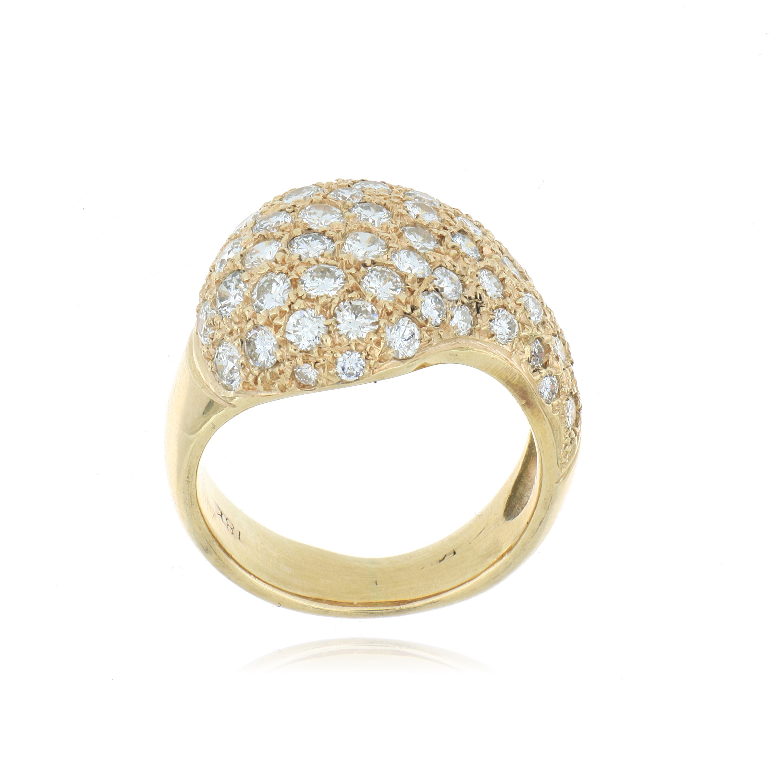 18k Yellow Gold Diamond Fashion Ring