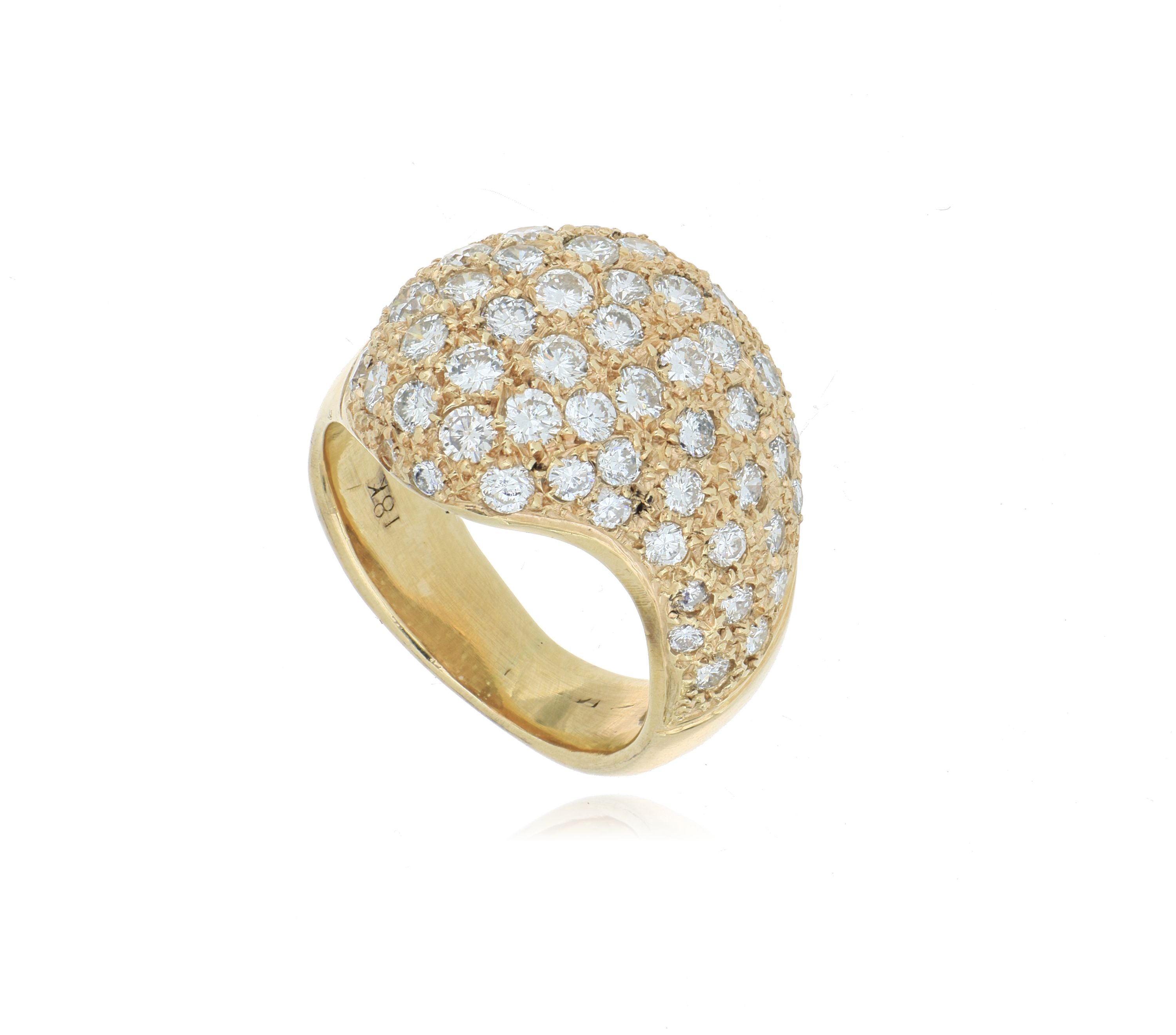 18k Yellow Gold Diamond Fashion Ring