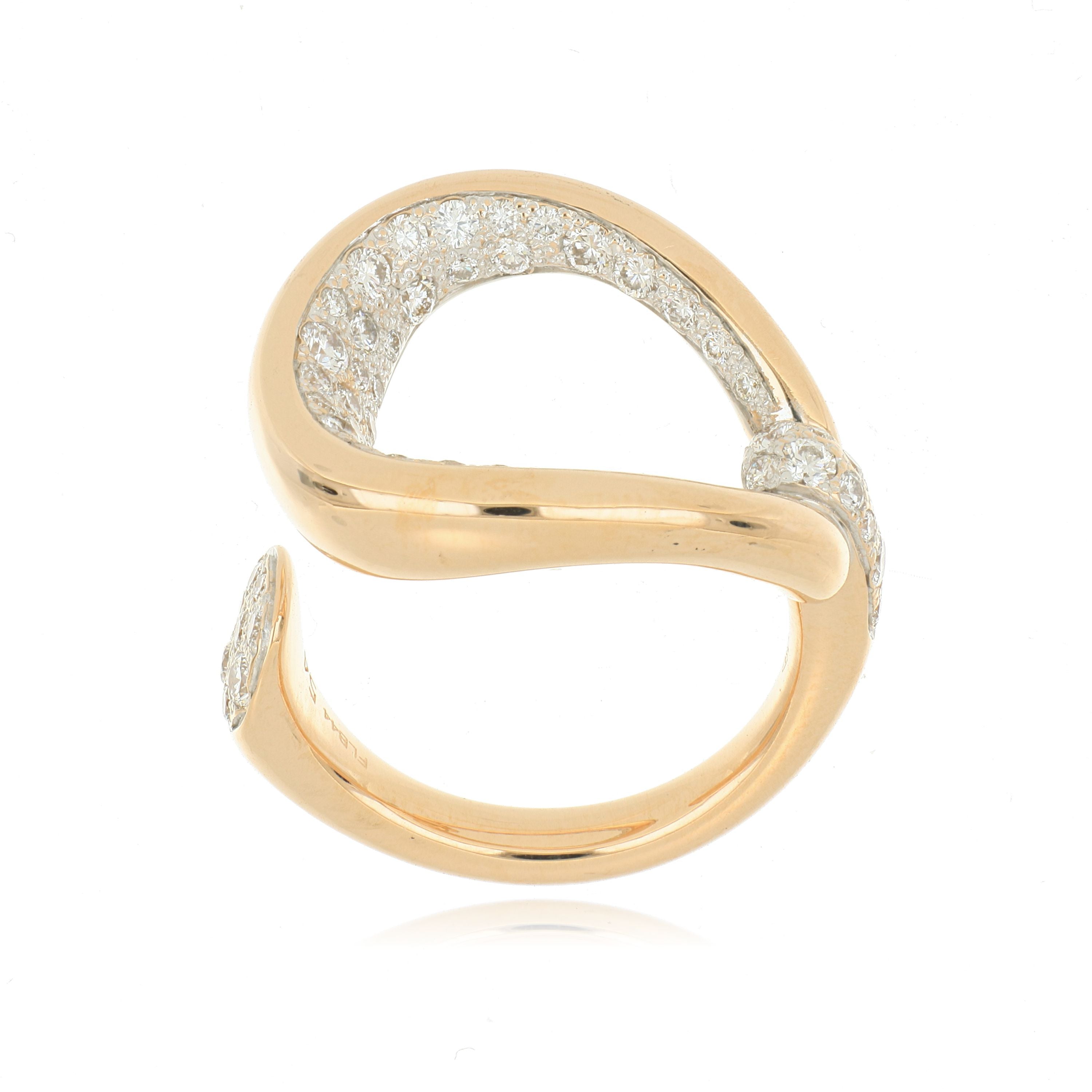 18k Rose Gold Unique Diamond Ring
