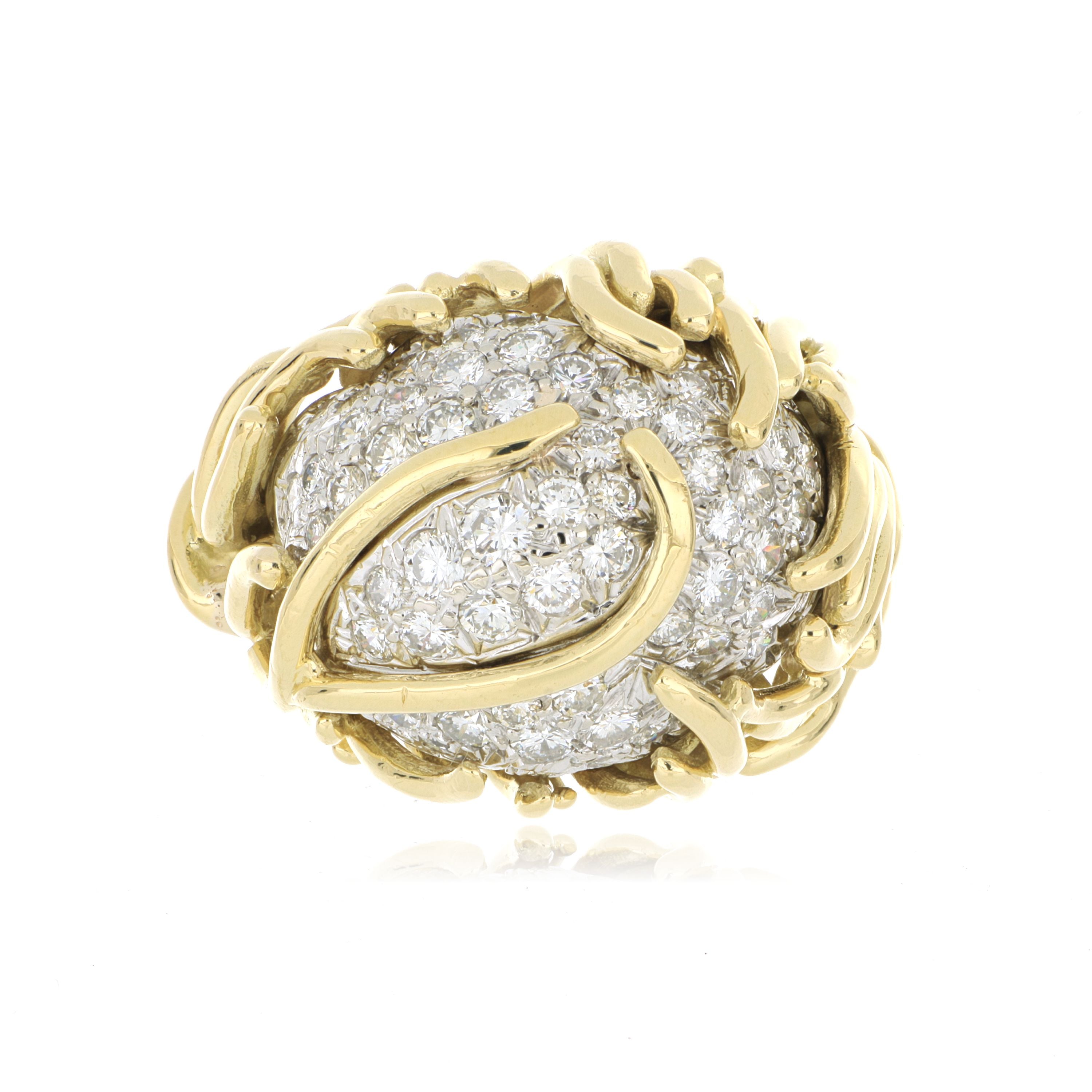 18k Yellow and White Gold Diamond Ring