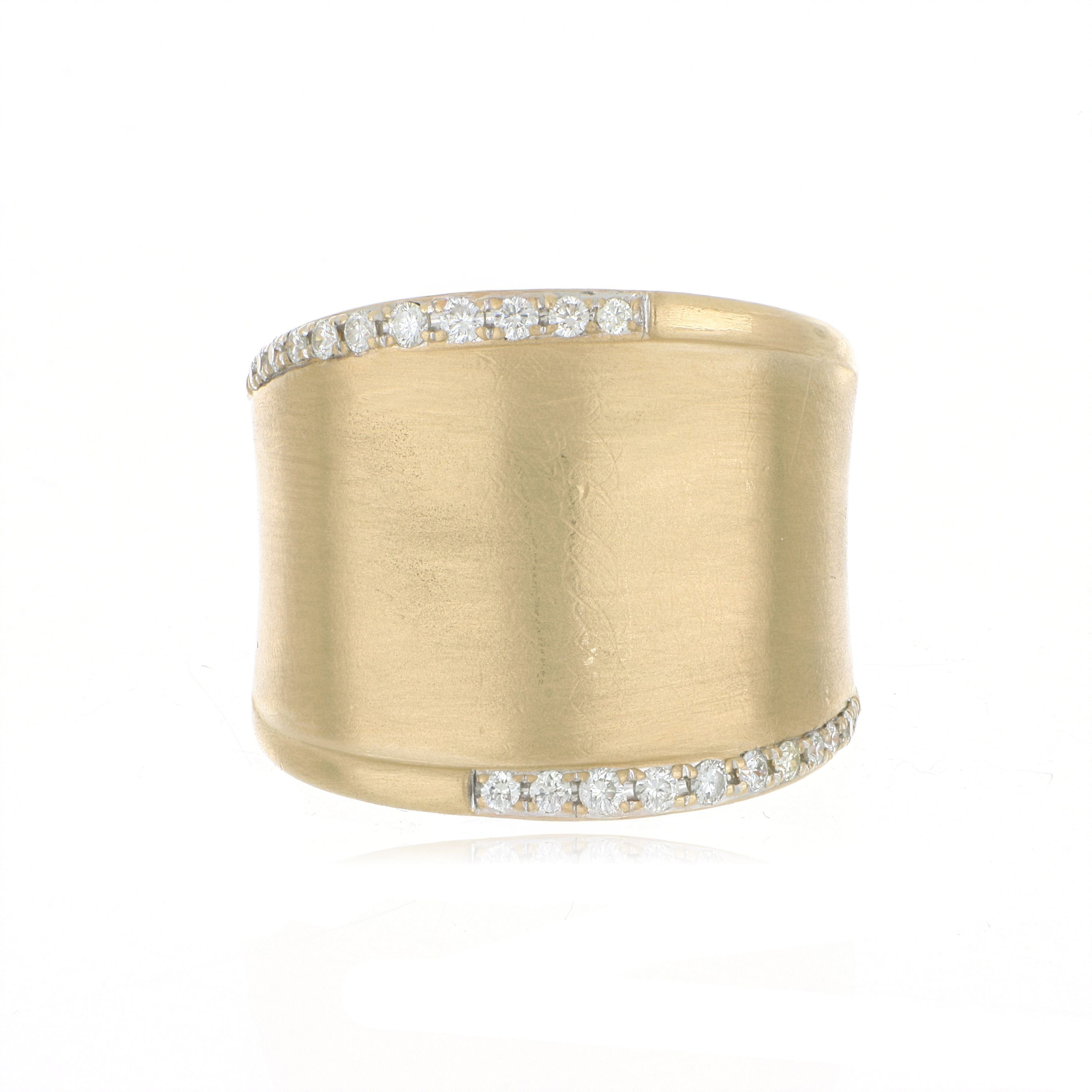 14k Yellow Gold Diamond Saddle Ring