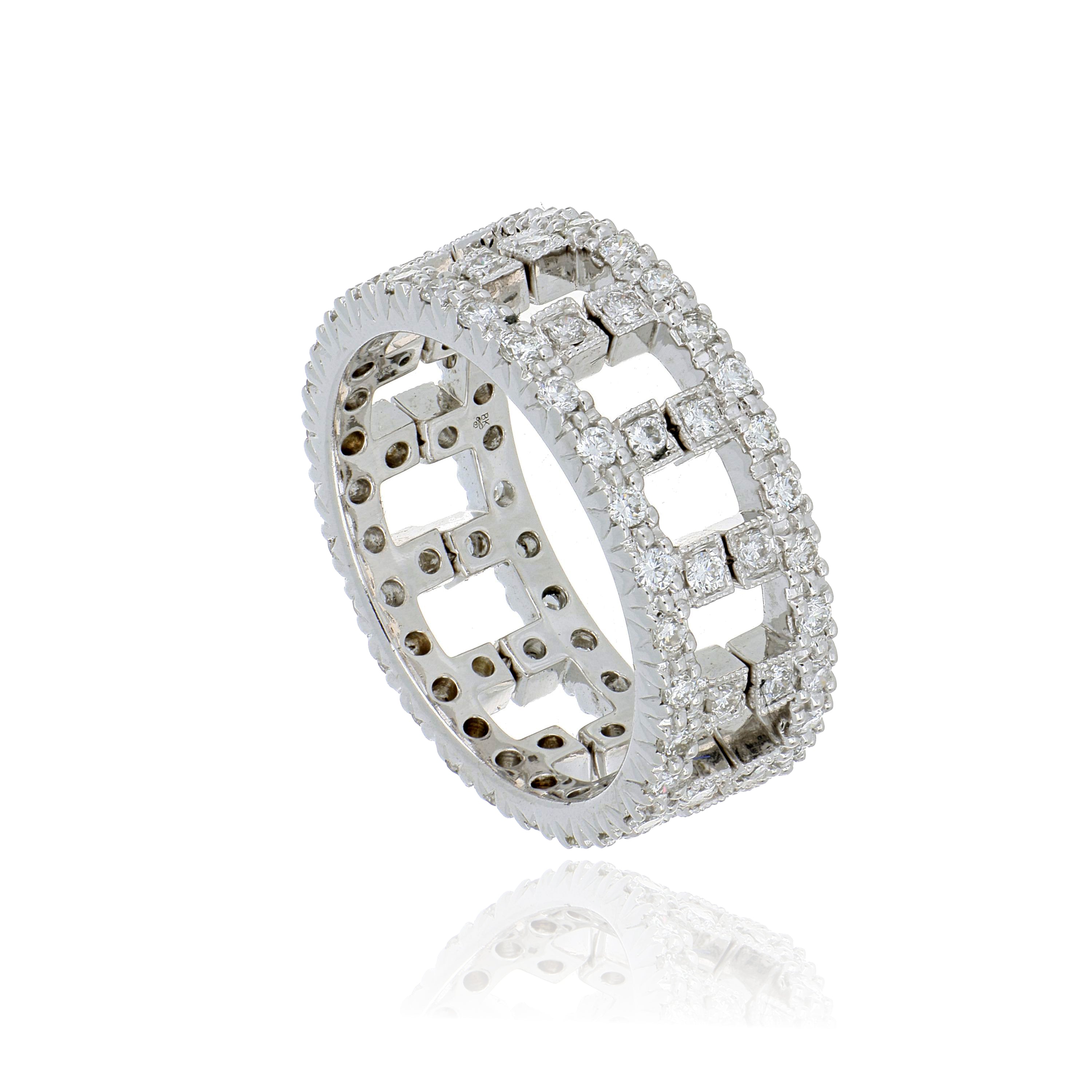 14k White Gold Interlocking Diamond Rings - Charles Koll Jewelers