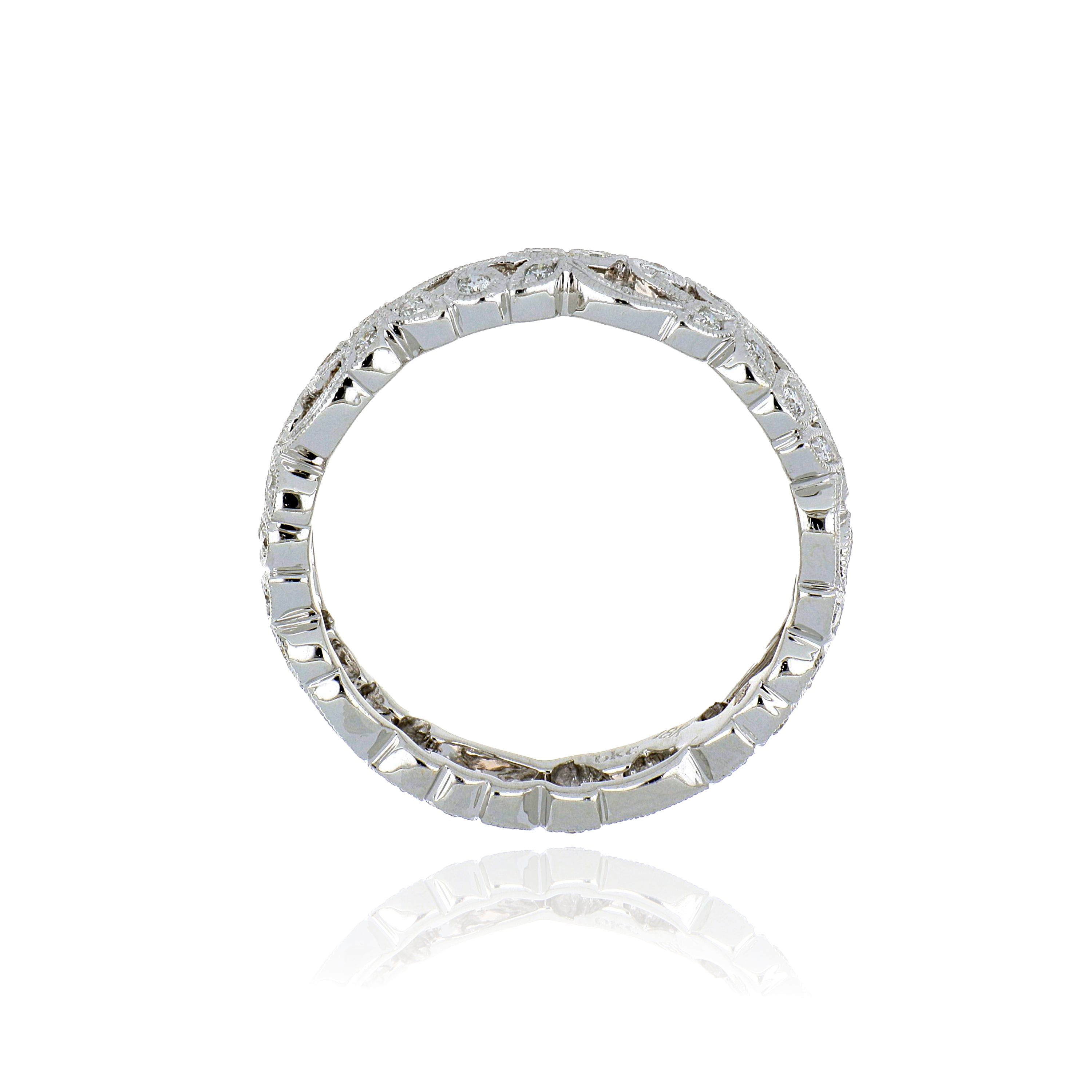 18k White Gold Diamond Vine Ring - Charles Koll Jewelers