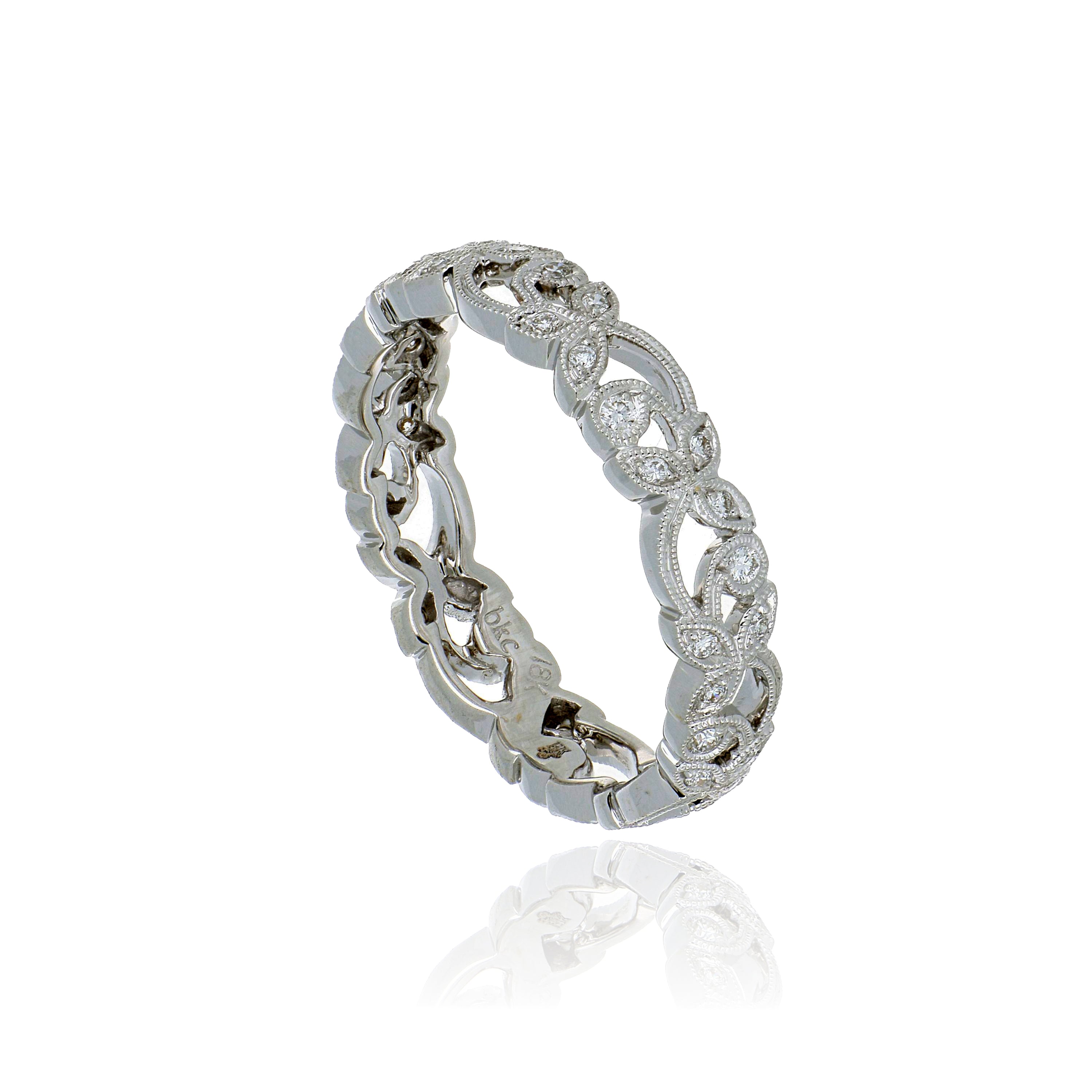 18k White Gold Diamond Vine Ring - Charles Koll Jewelers