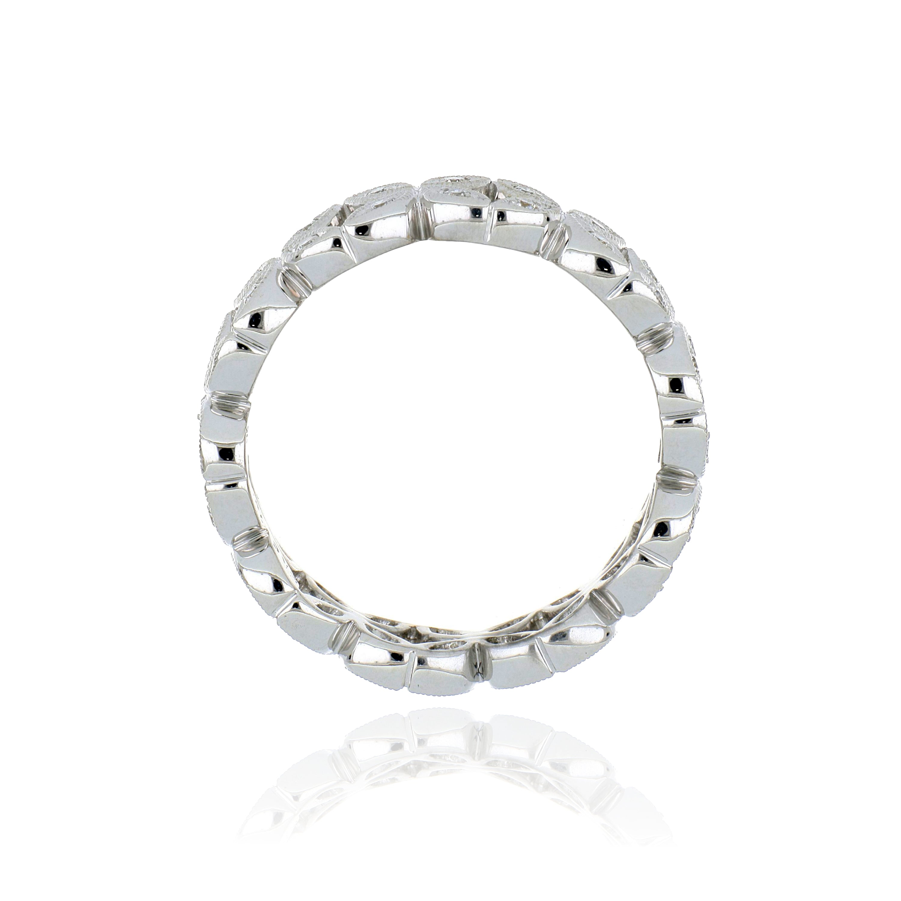 18k White Gold Diamond Right Hand Eternity Ring - Charles Koll Jewelers