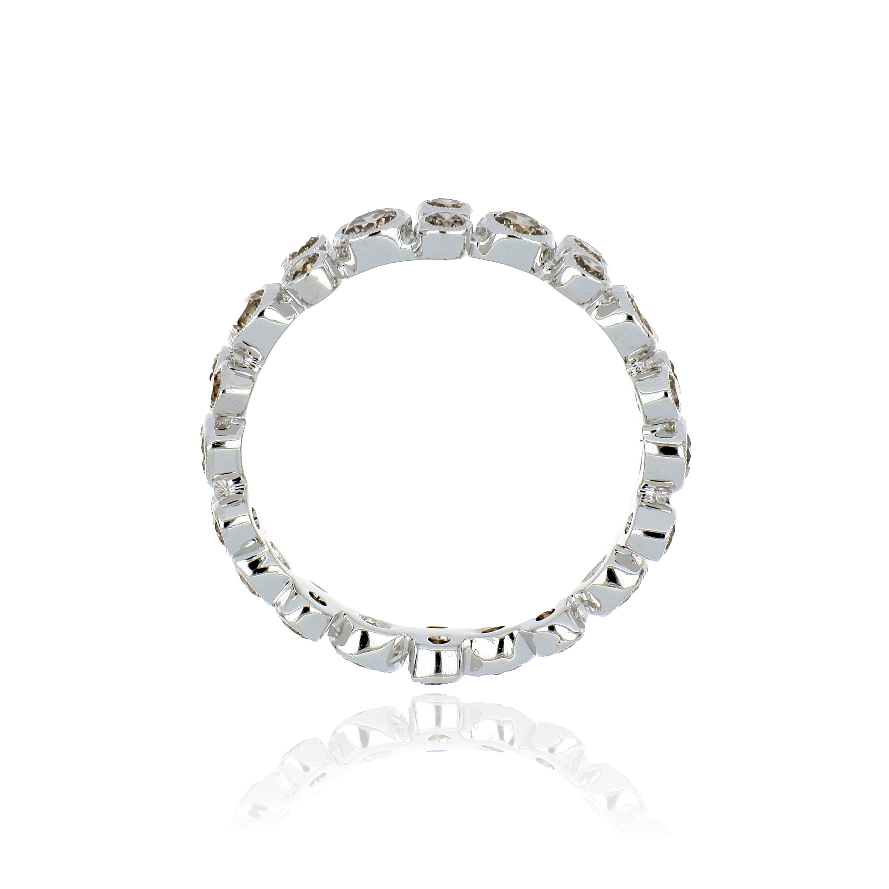 14k White Gold Brown Diamond Cluster Ring - Charles Koll Jewelers