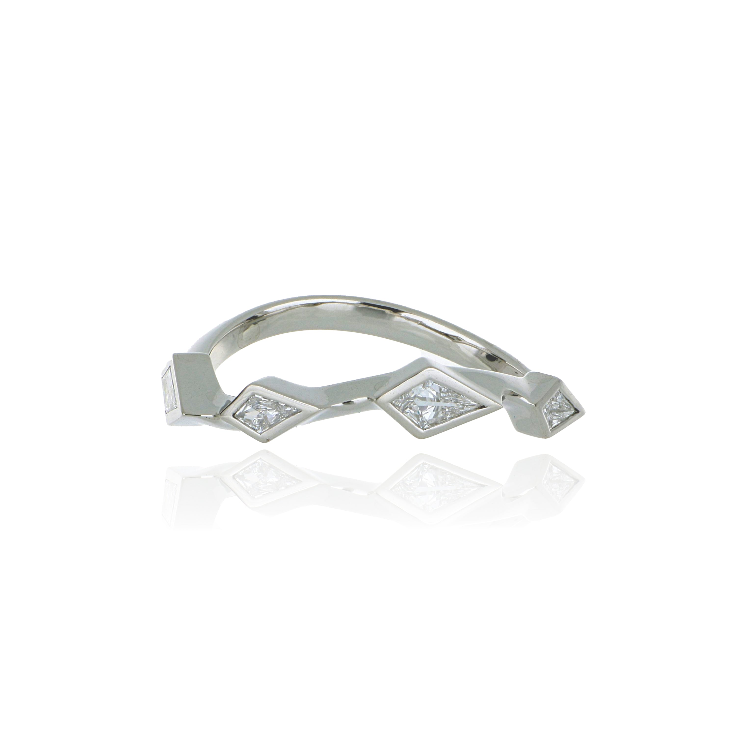 Platinum Kite Shaped Diamond Ring