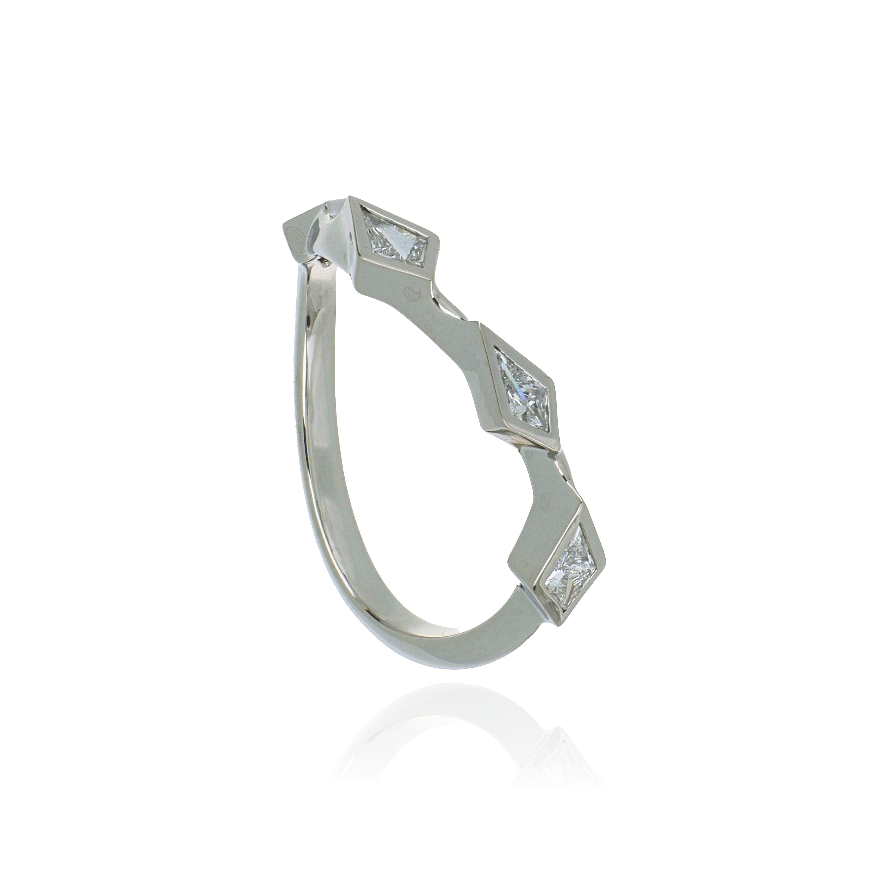 Platinum Kite Shaped Diamond Ring