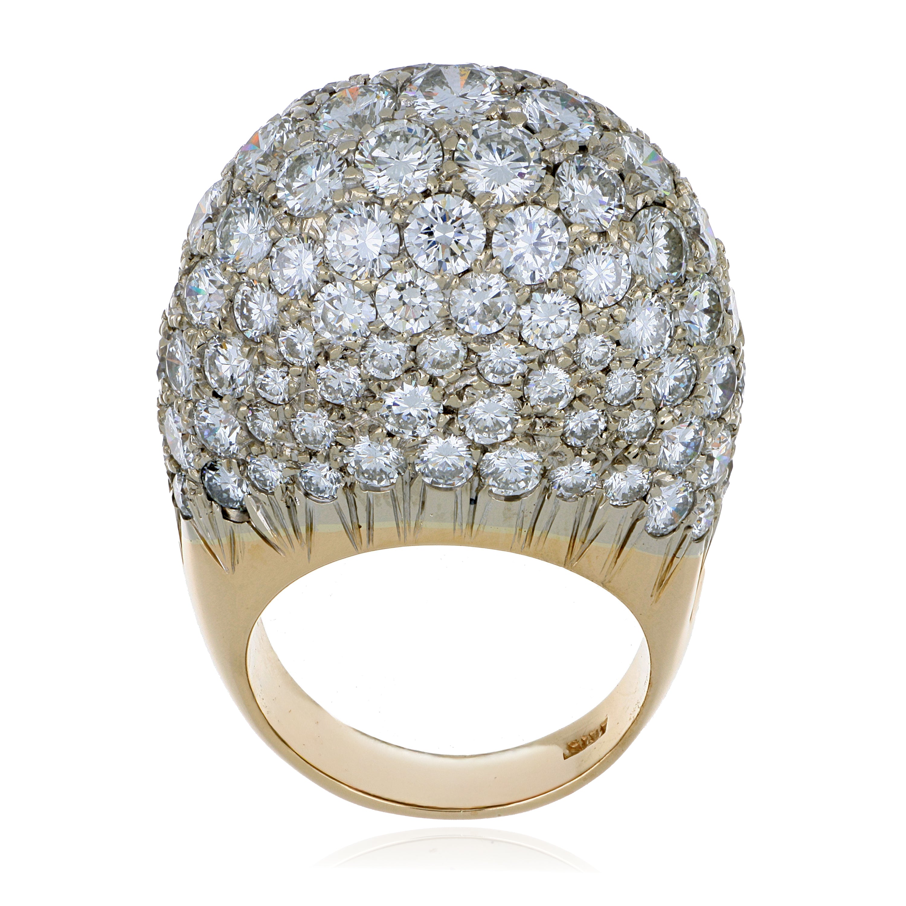 14k Yellow and White Gold Pave Diamond Ring