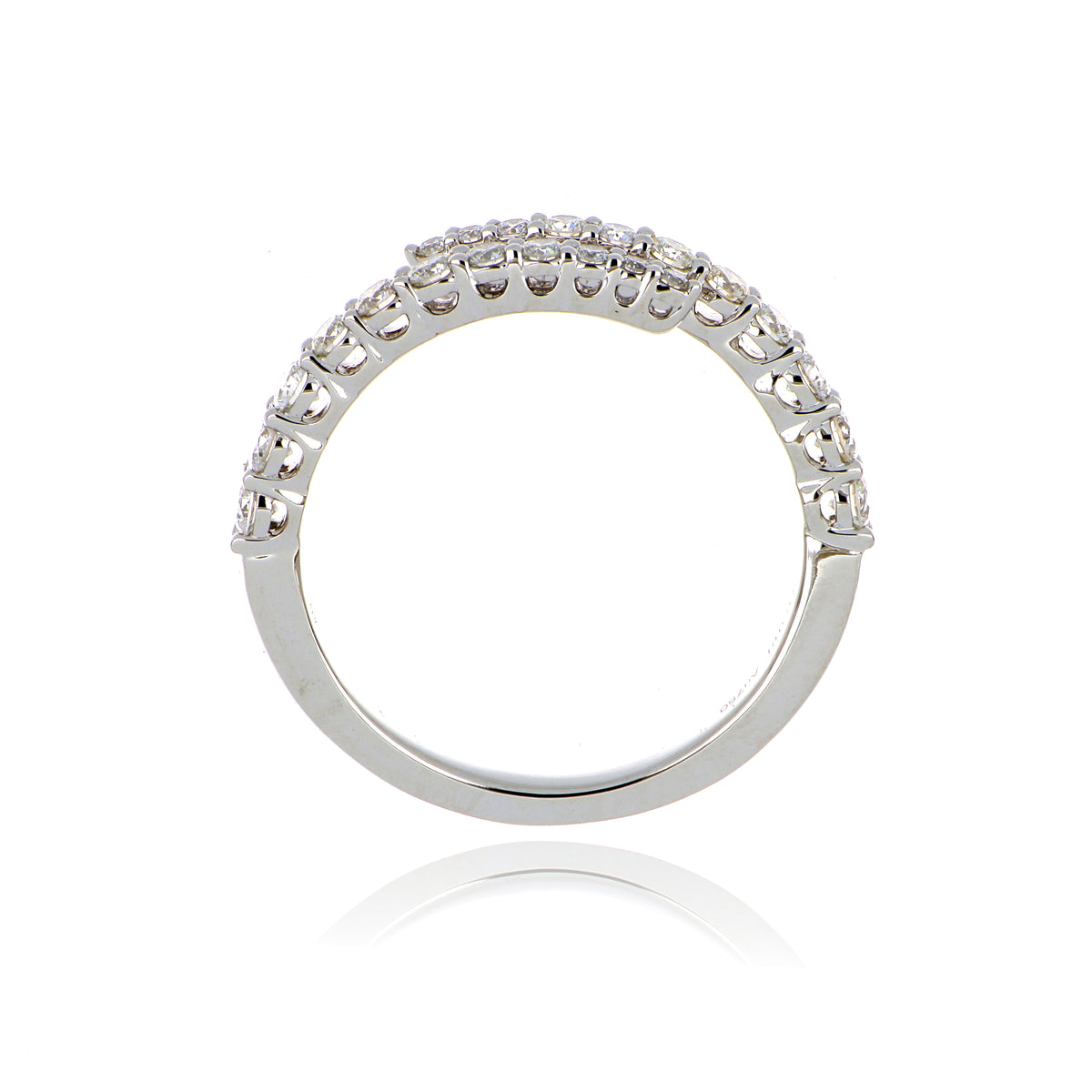18k White or Yellow Gold Diamond Bypass Ring