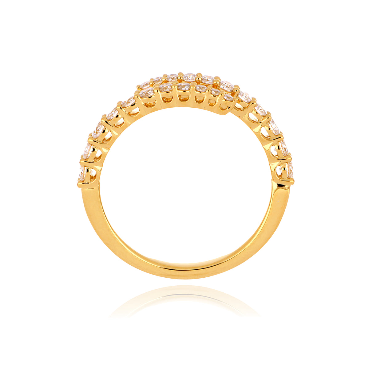 18k White or Yellow Gold Diamond Bypass Ring