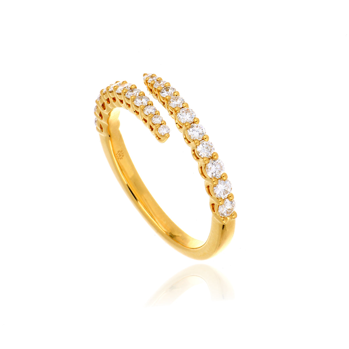 18k White or Yellow Gold Diamond Bypass Ring