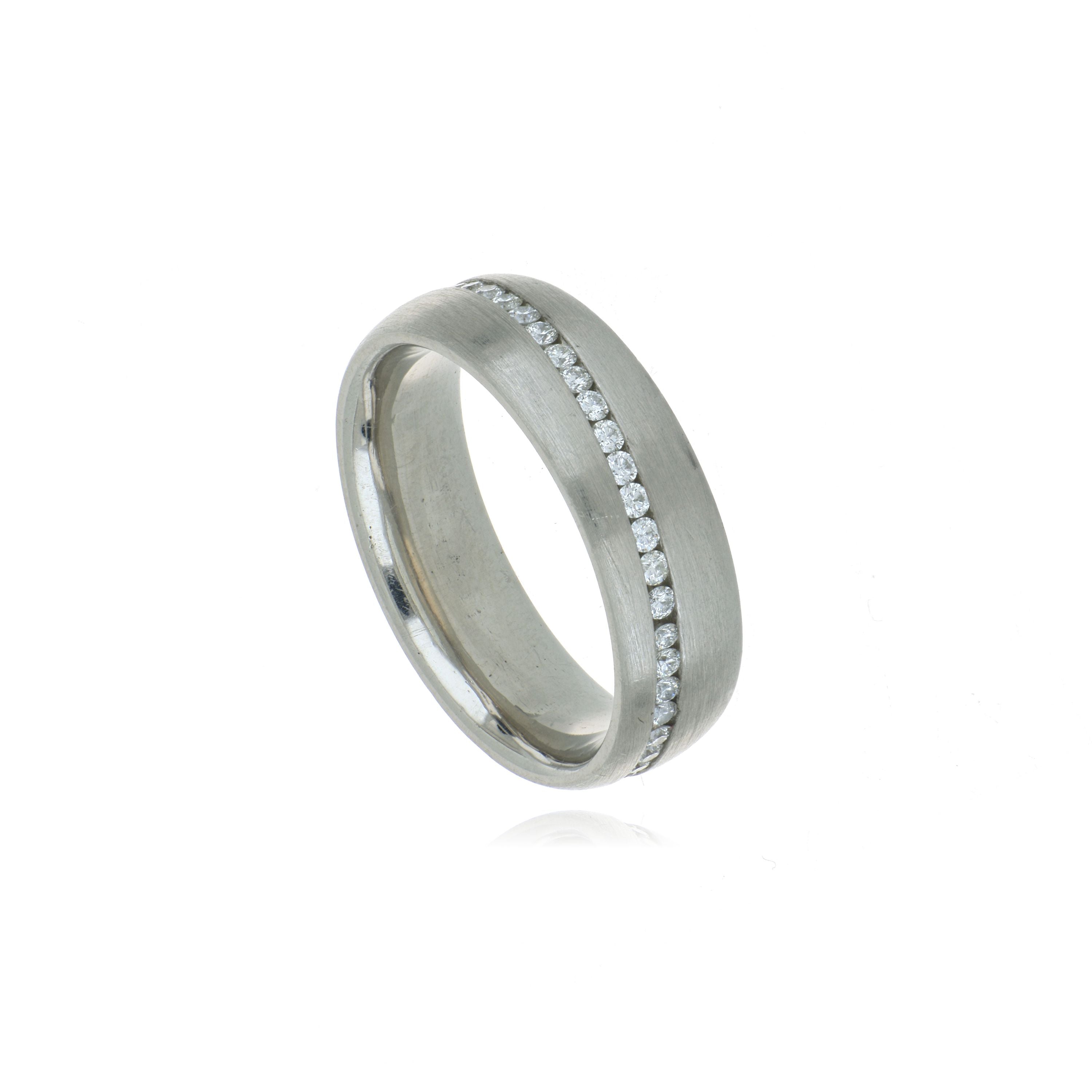 18k White Gold Men's Diamond Wedding Band