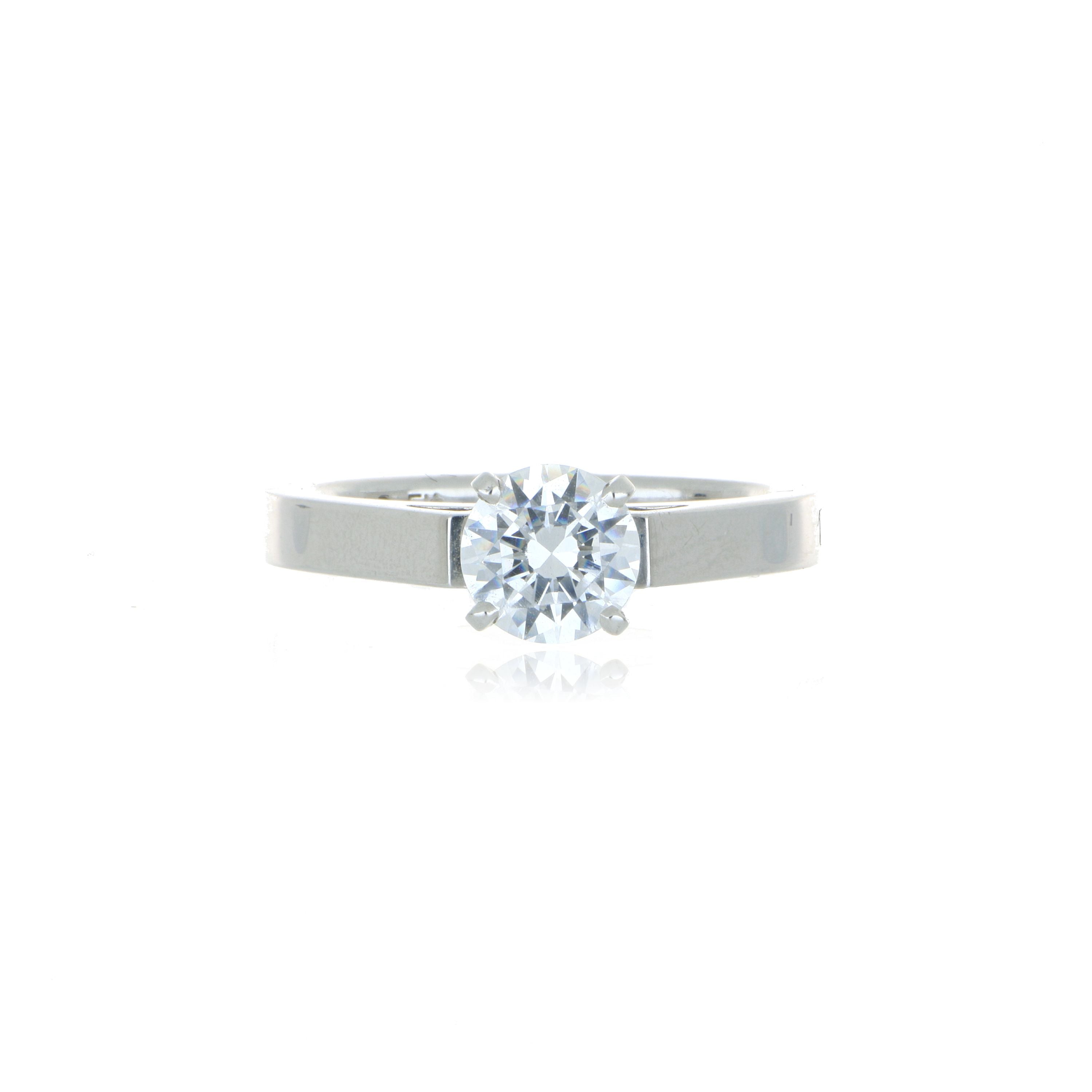 14k White Gold 4 Prong Solitaire Semi Mount Engagement Ring