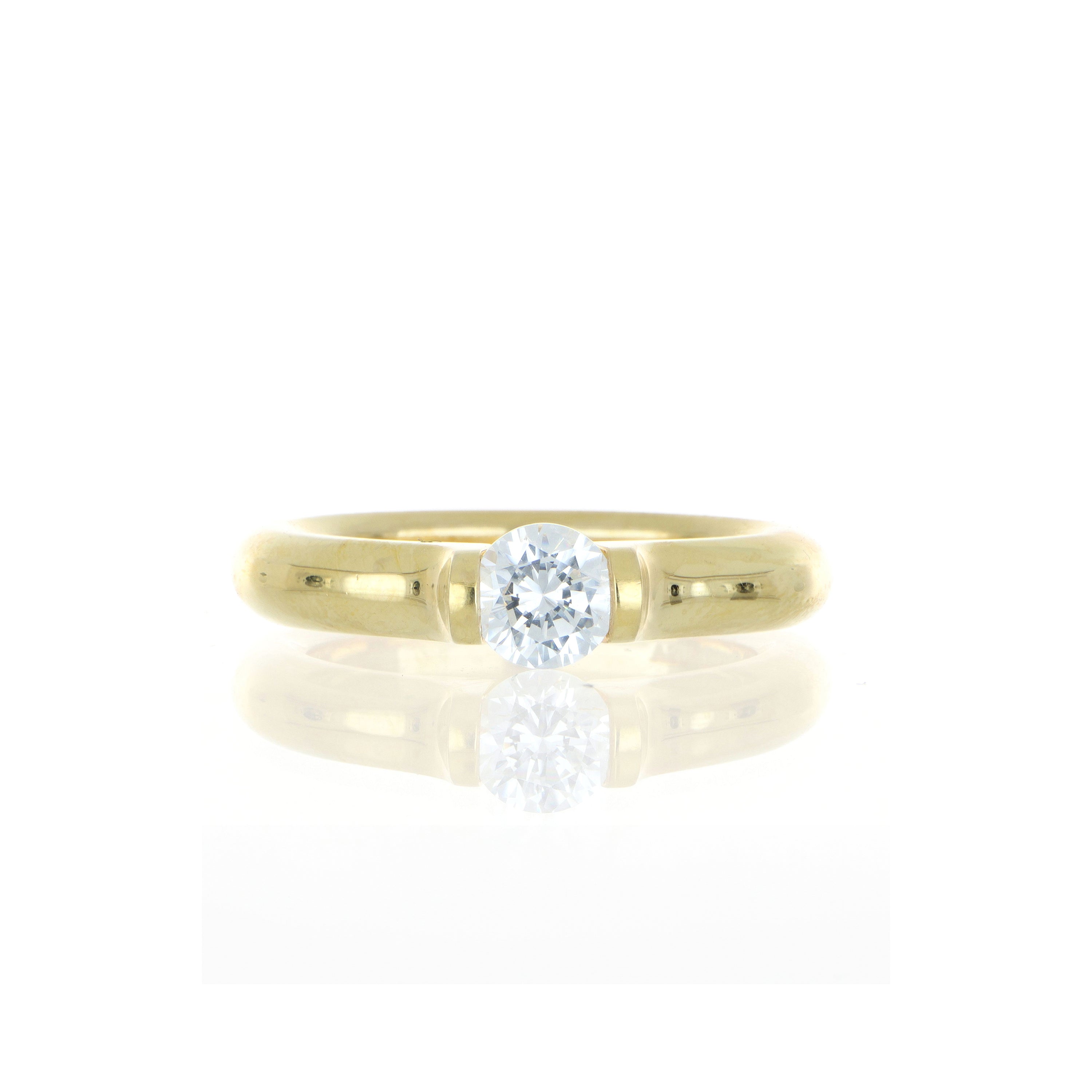 18k Yellow Gold Solitaire Engagement Ring Semi-Mount