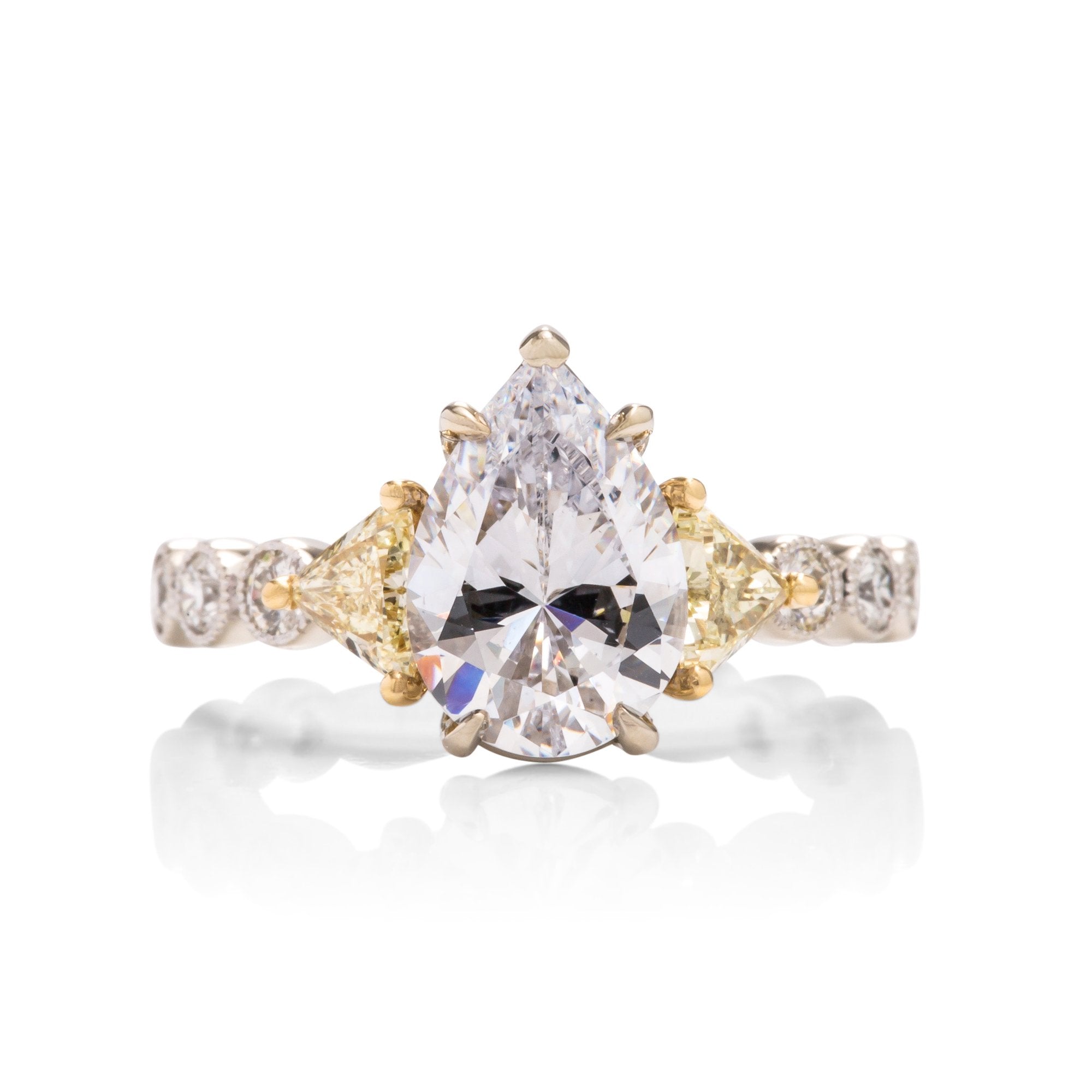 18k Yellow Gold Diamond Accented Engagement Semi-Mount