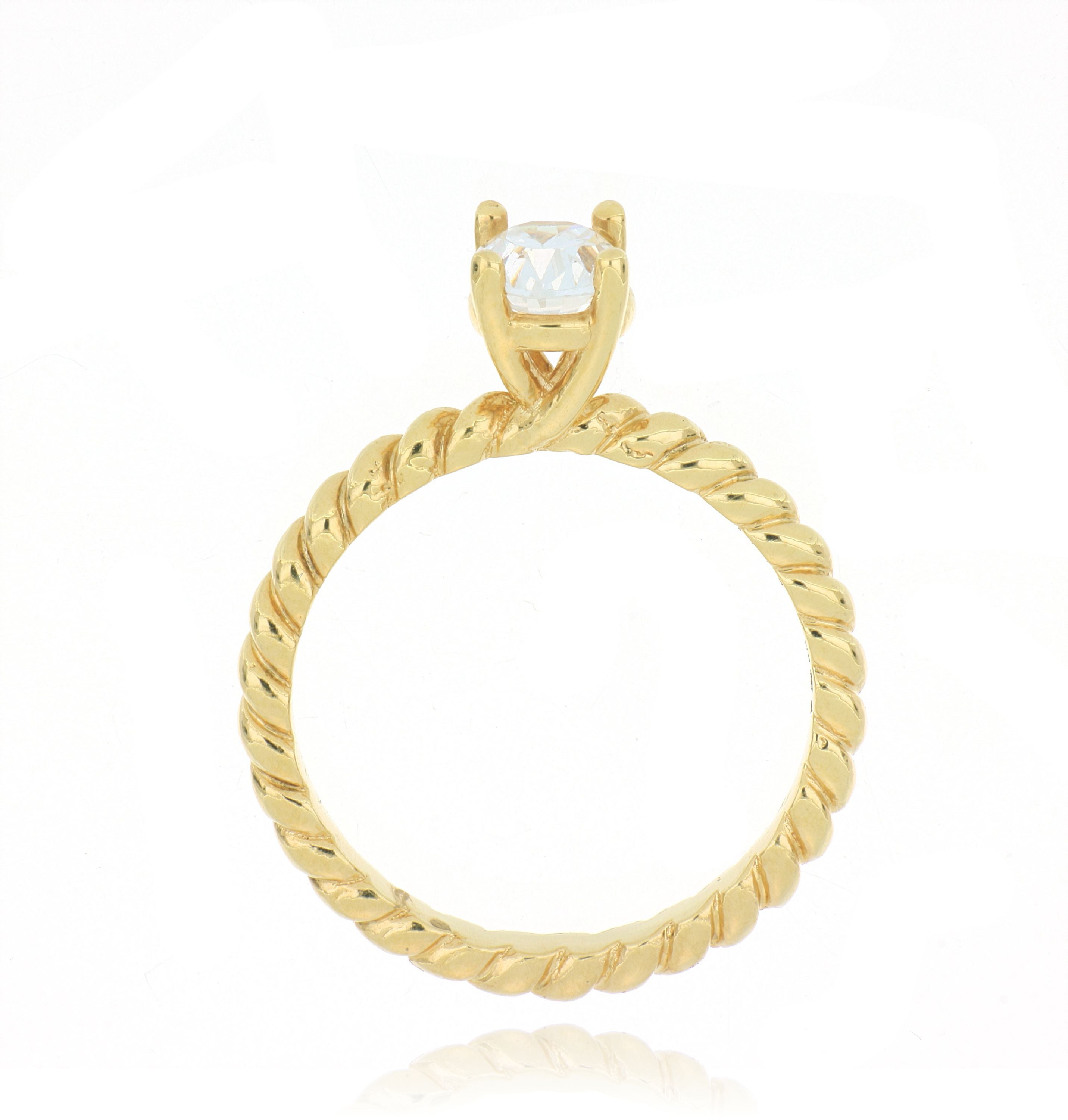 18k Yellow Gold Twisted Band Engagement Ring Semi Mount