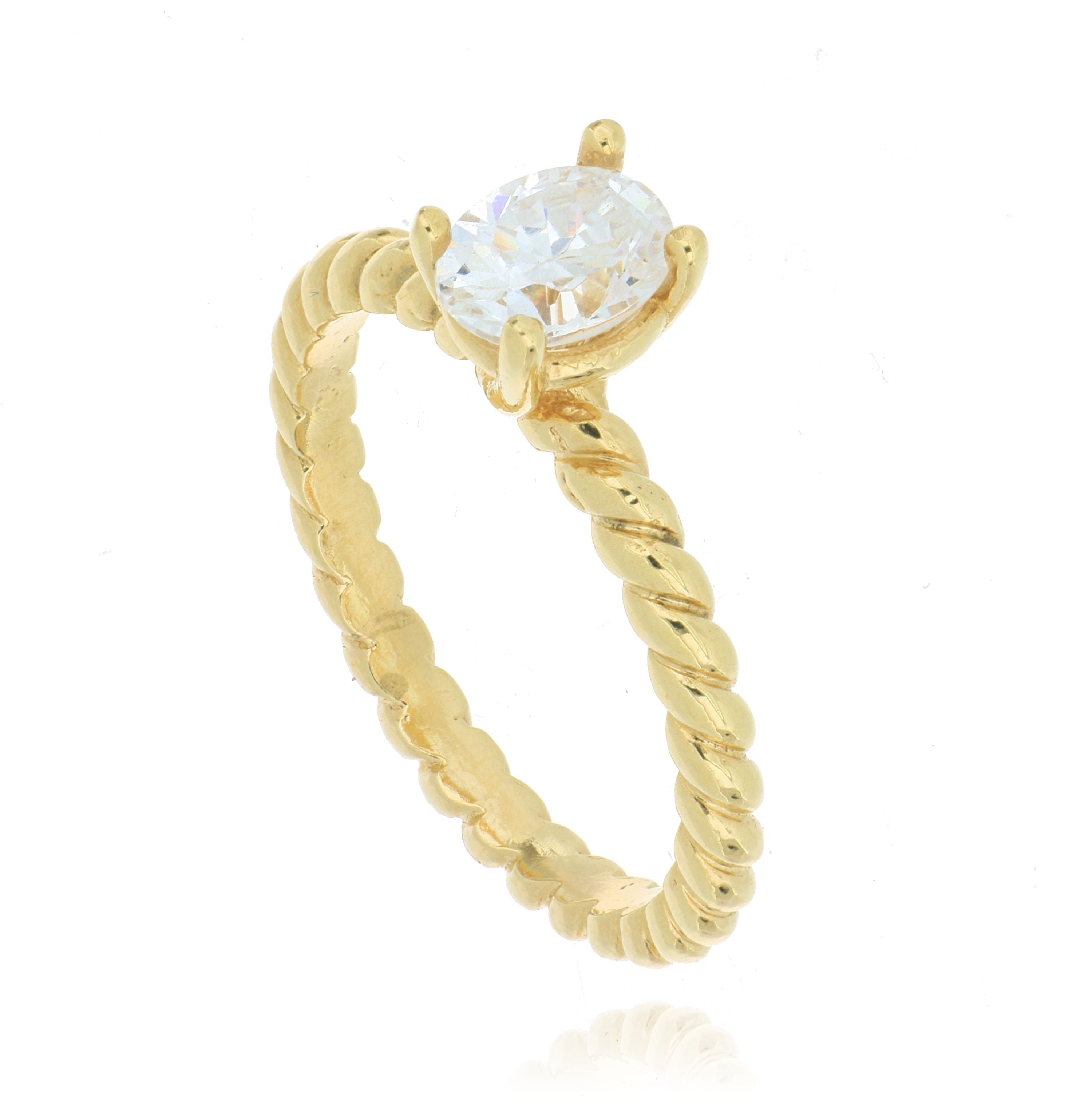 18k Yellow Gold Twisted Band Engagement Ring Semi Mount