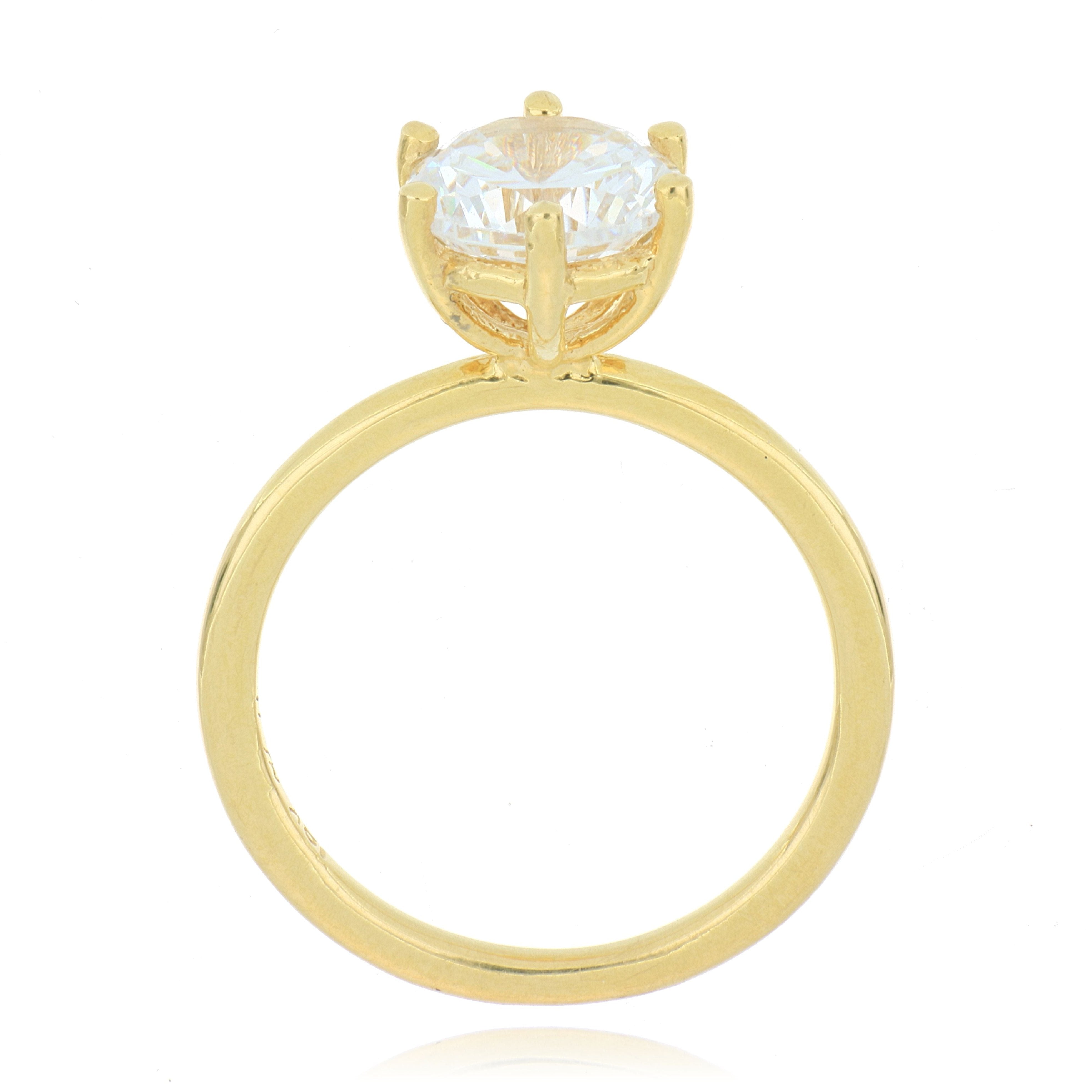 18k Yellow Gold 6 Prong Solitaire Engagement Ring Semi Mount