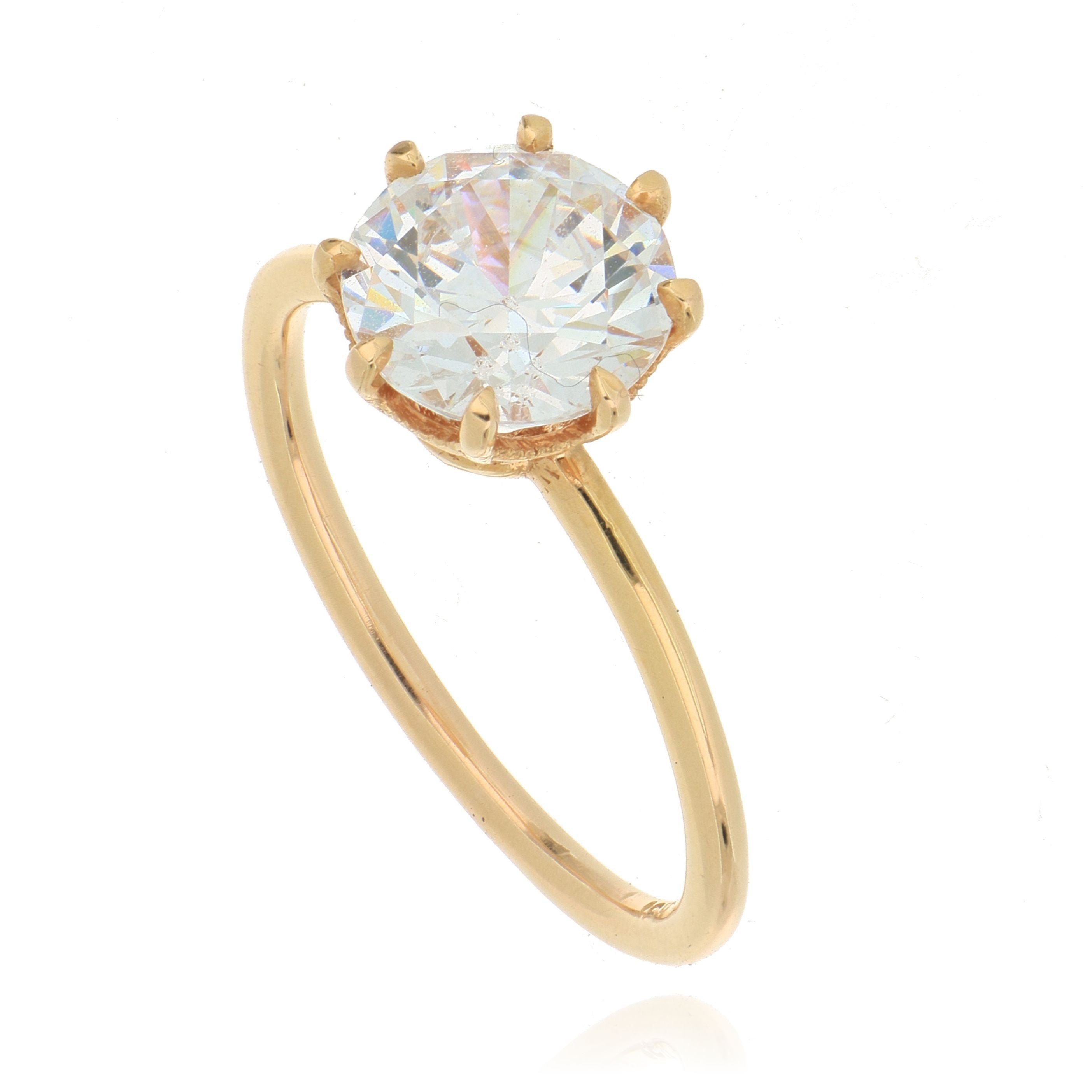 18k Rose Gold 8 Prong Solitaire Semi-Mount - Charles Koll Jewelers