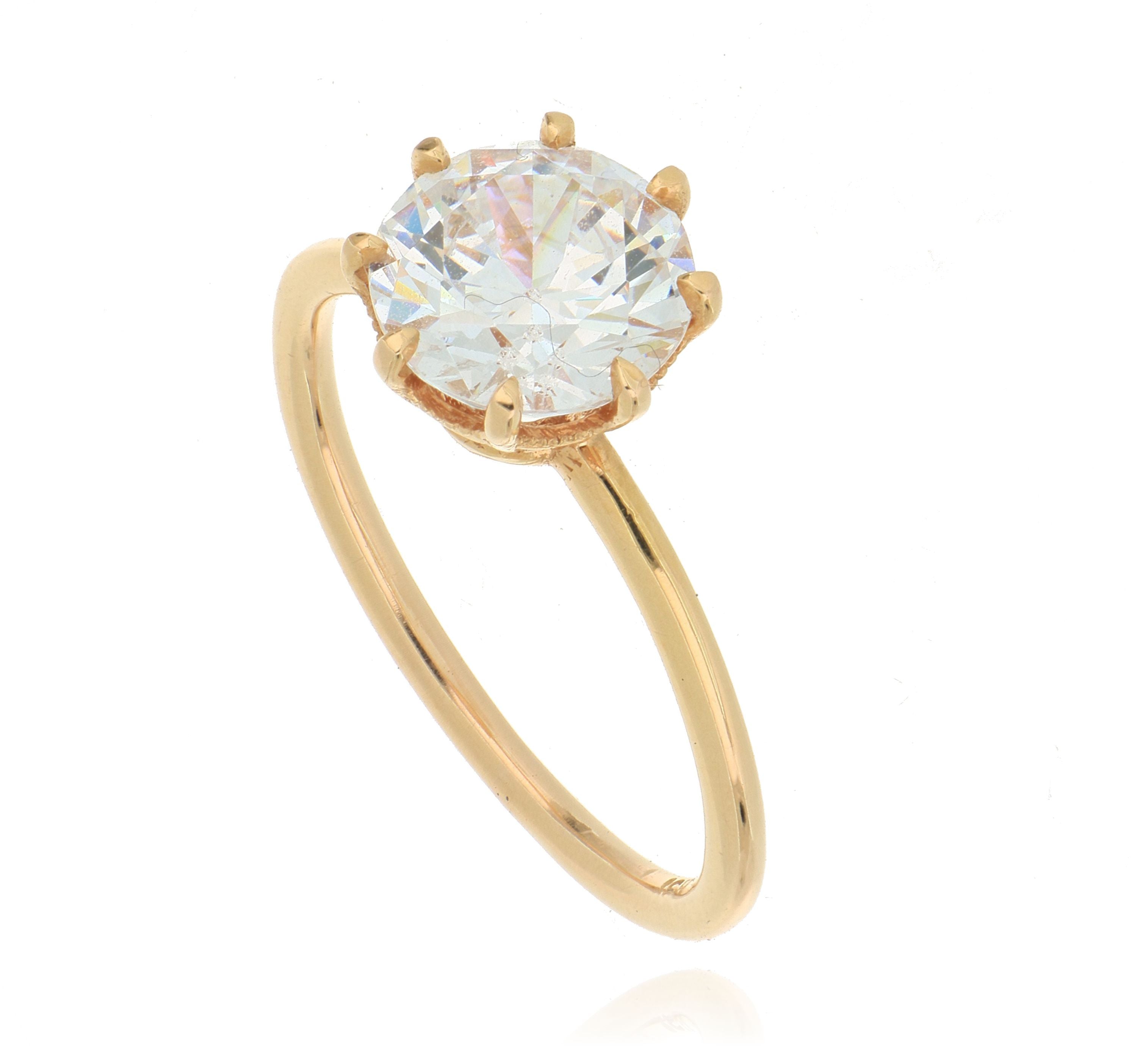 18k Rose Gold 8 Prong Solitaire Semi-Mount - Charles Koll Jewelers