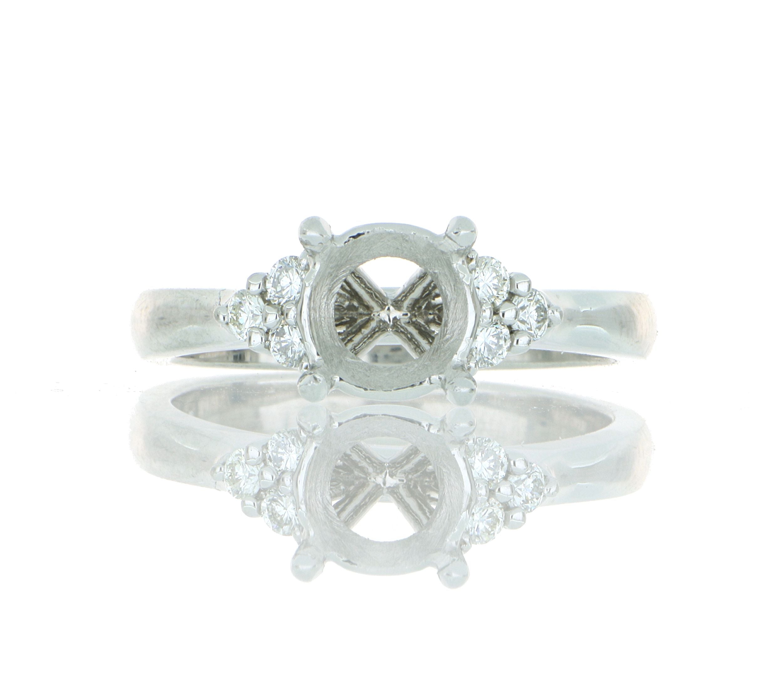 Platinum Diamond Accented Engagement Semi-Mount