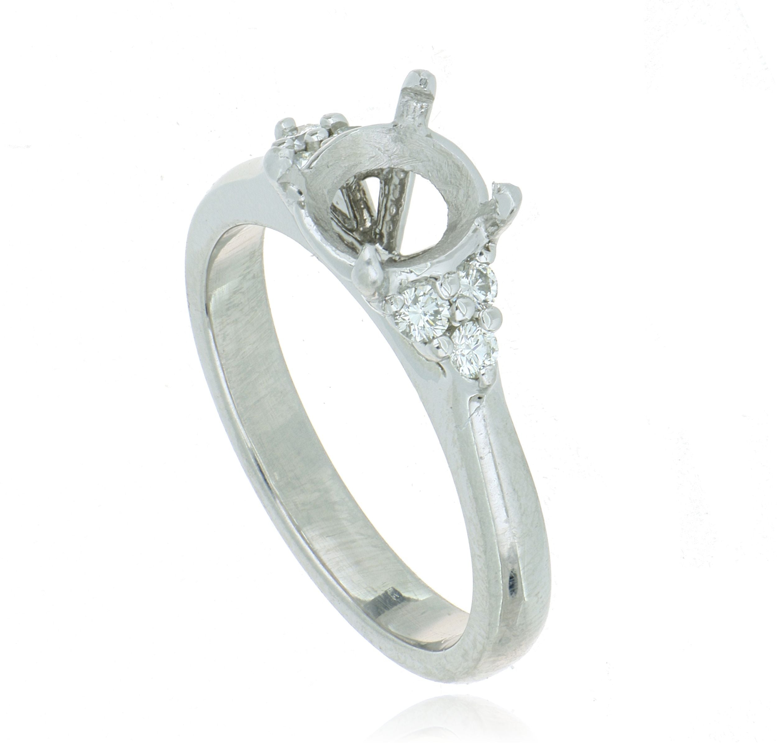 Platinum Diamond Accented Engagement Semi-Mount