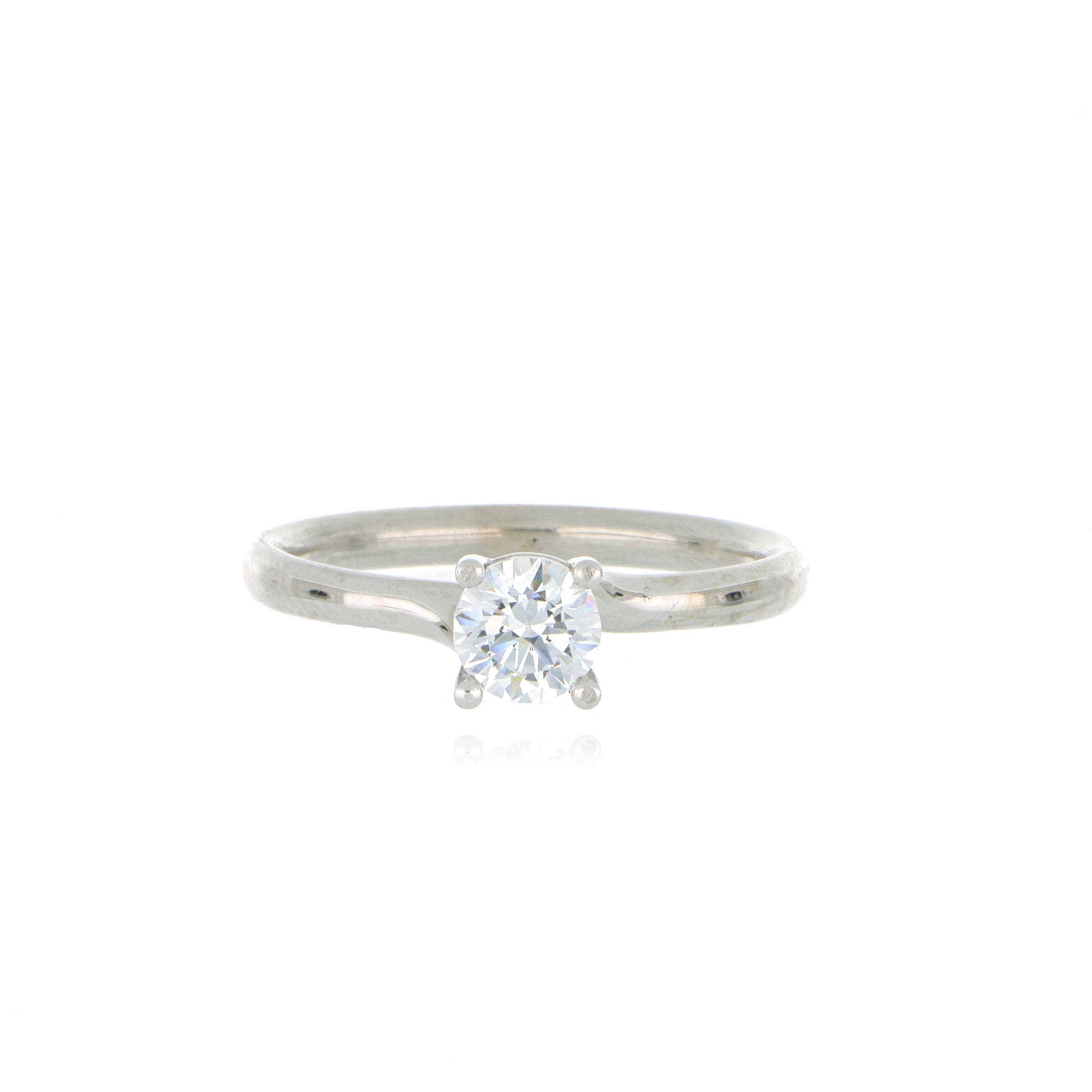 18k White Gold 4 Prong Solitaire Semi Mount Engagement Ring