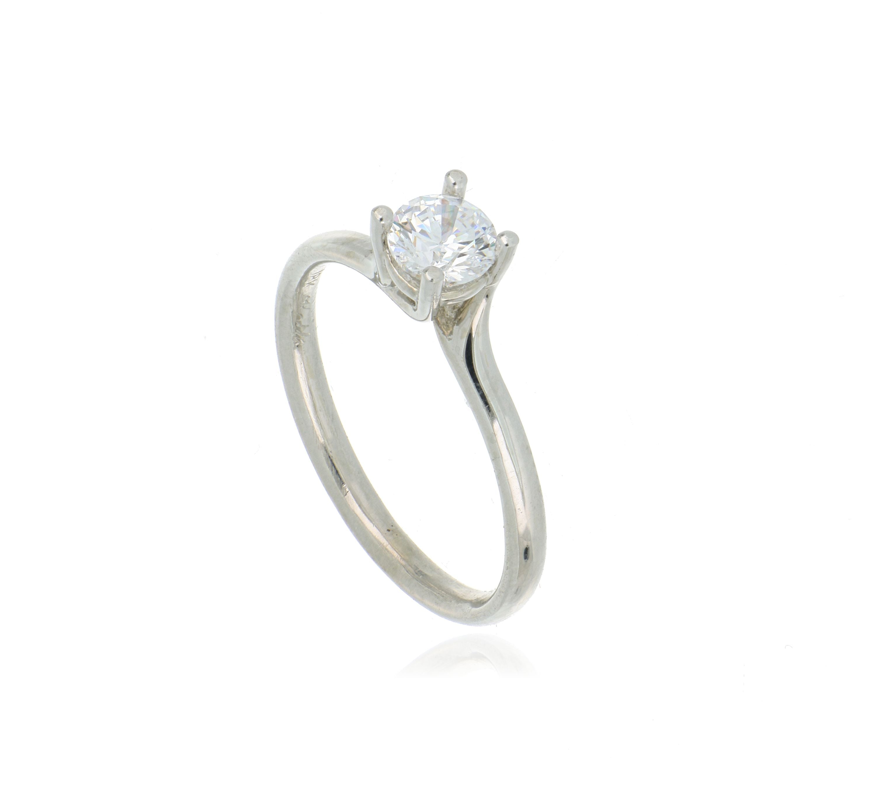 18k White Gold 4 Prong Solitaire Semi Mount Engagement Ring