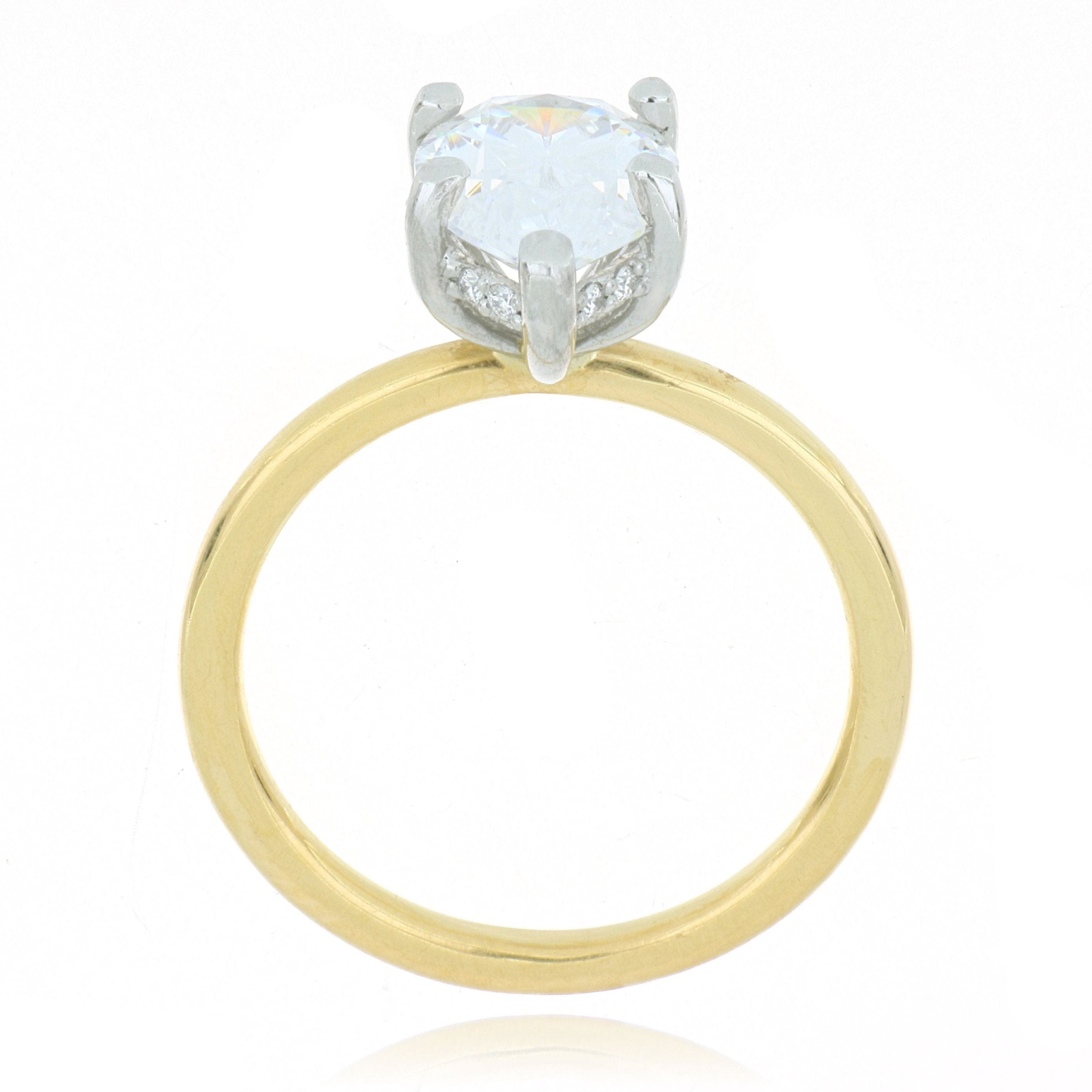 18k Yellow Gold and Platinum Engagement Semi-Mount