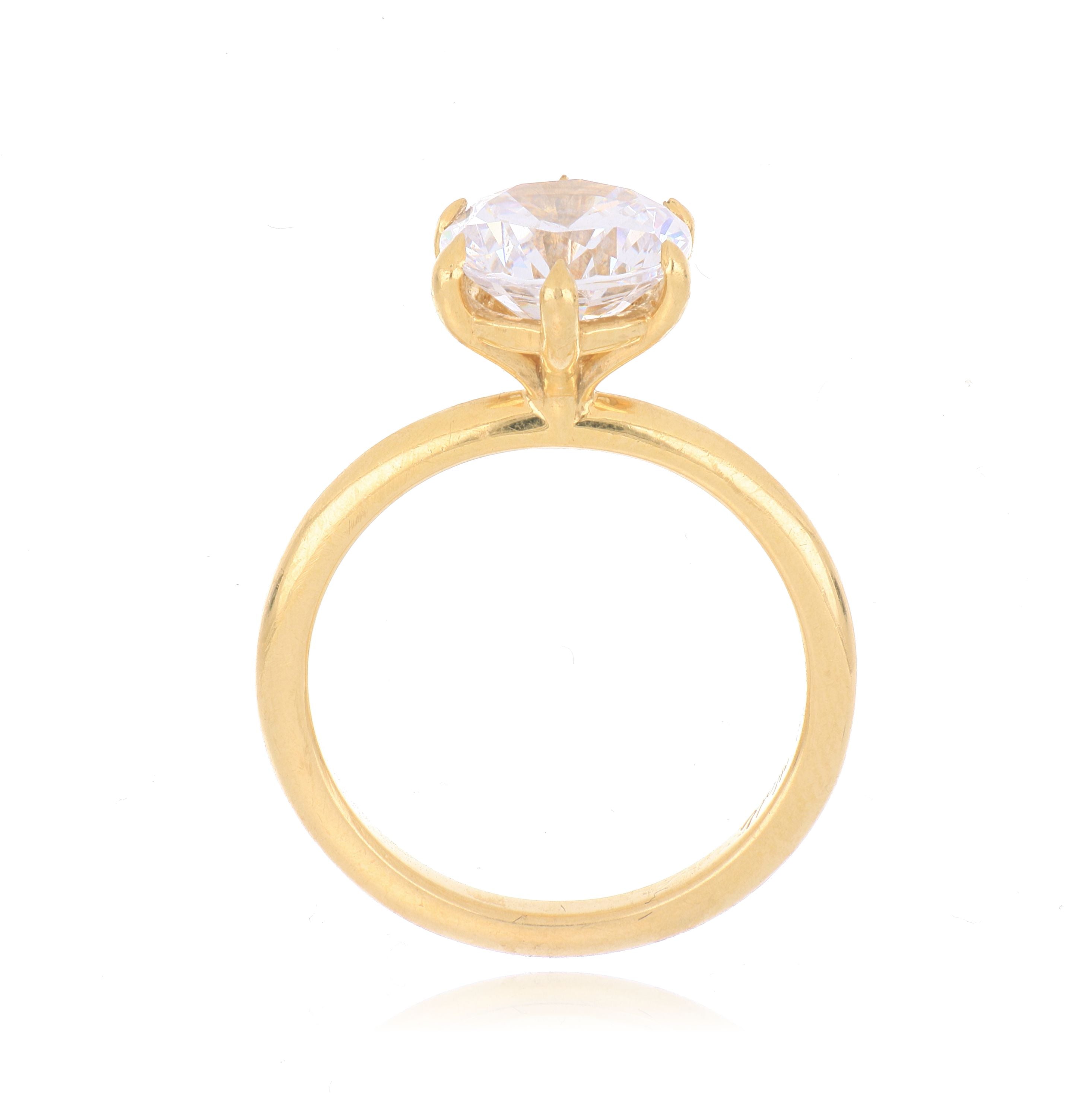 18k Yellow Gold 6 Prong Solitaire Semi Mount