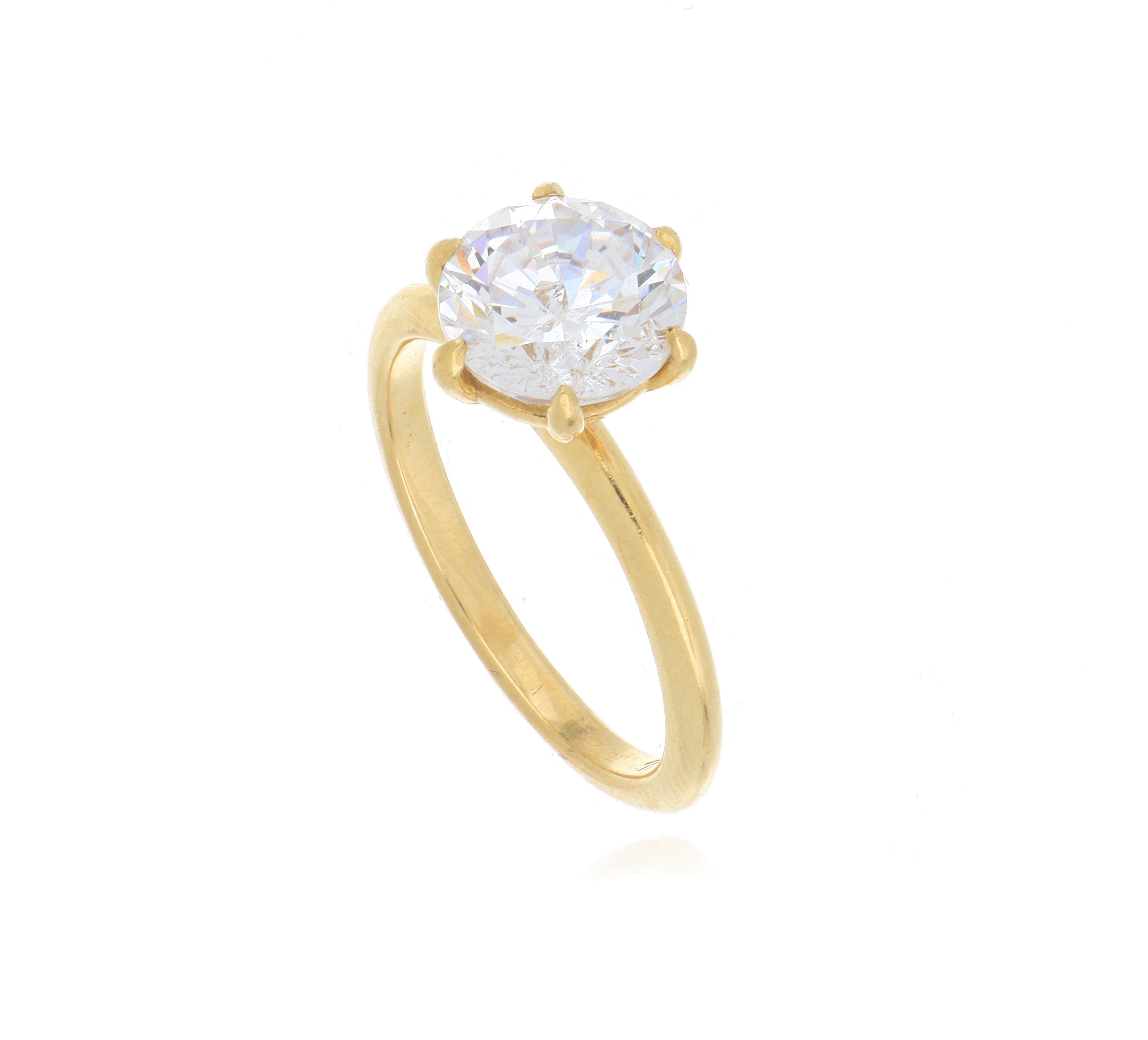 18k Yellow Gold 6 Prong Solitaire Semi Mount