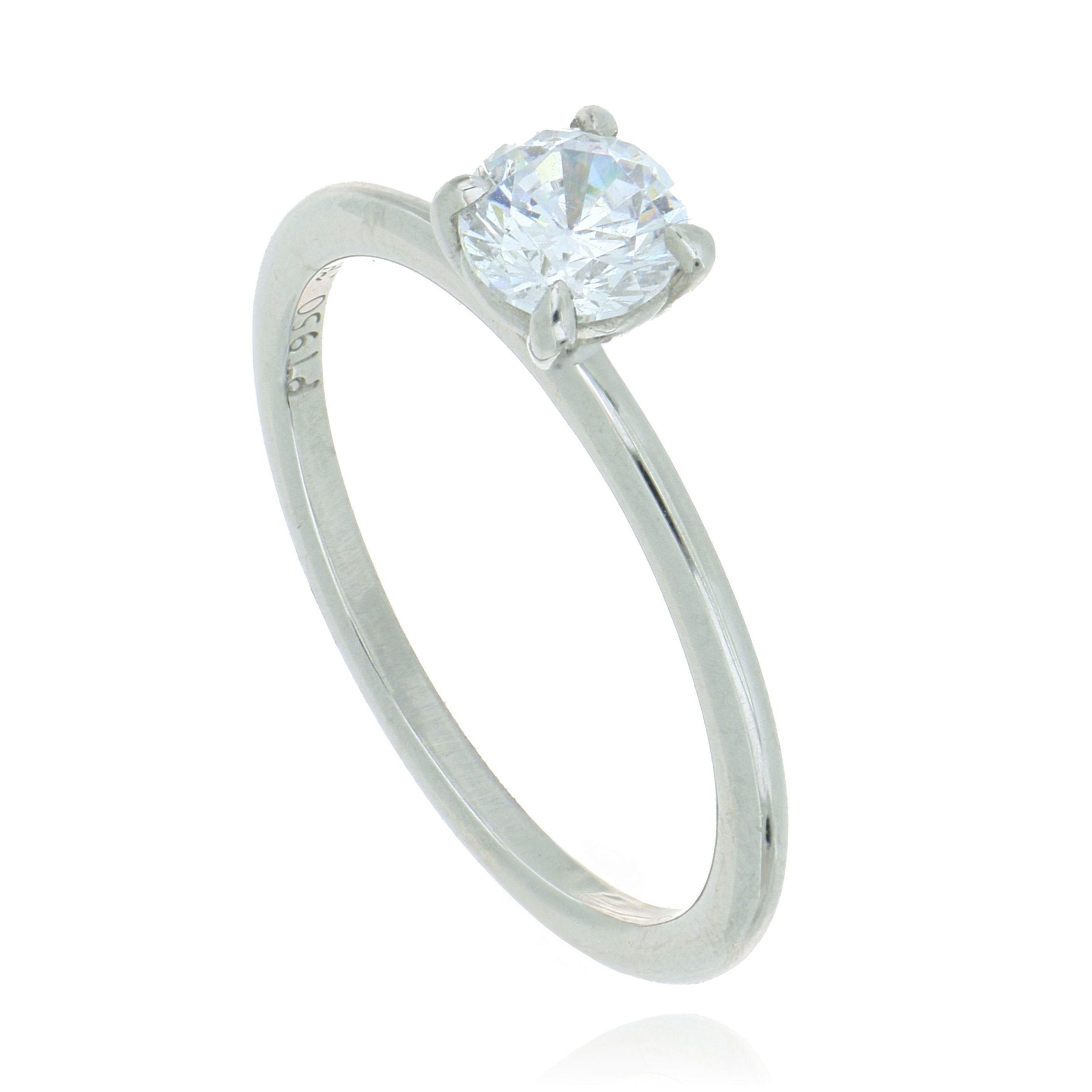 18k White Gold Solitaire Engagement Ring Semi-Mount - Charles Koll Jewelers